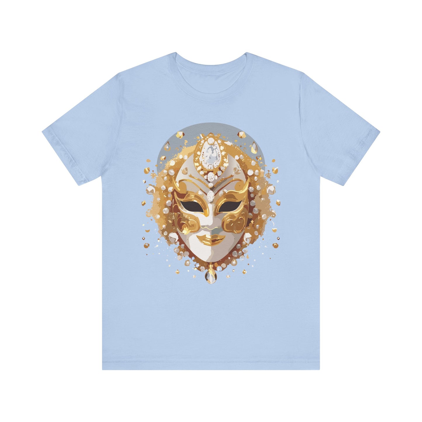 Mask Shirt, Shirt with Mask, Tee Shirt with Gold Face