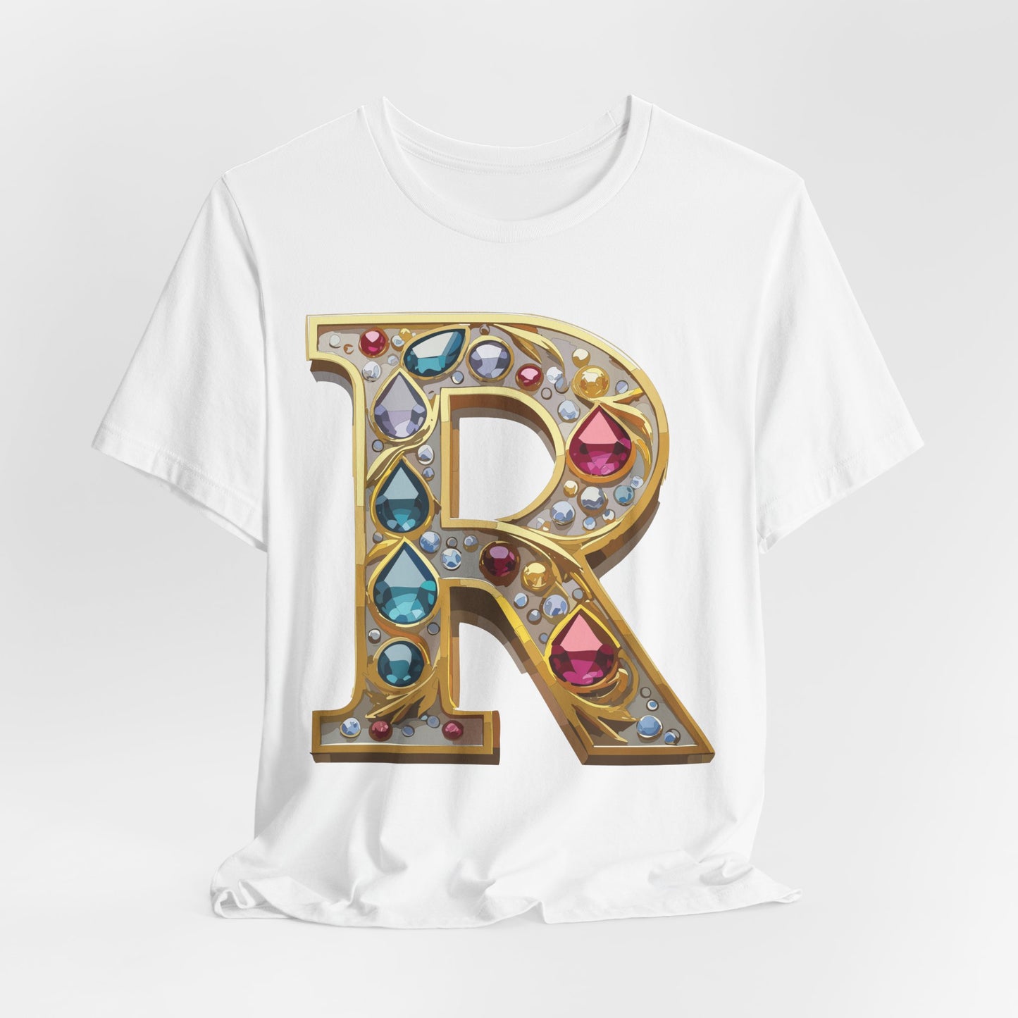 Letter Shirt, Shirt with Letters, Tee Shirt with Gold Letter, Shirt with Antique Letters