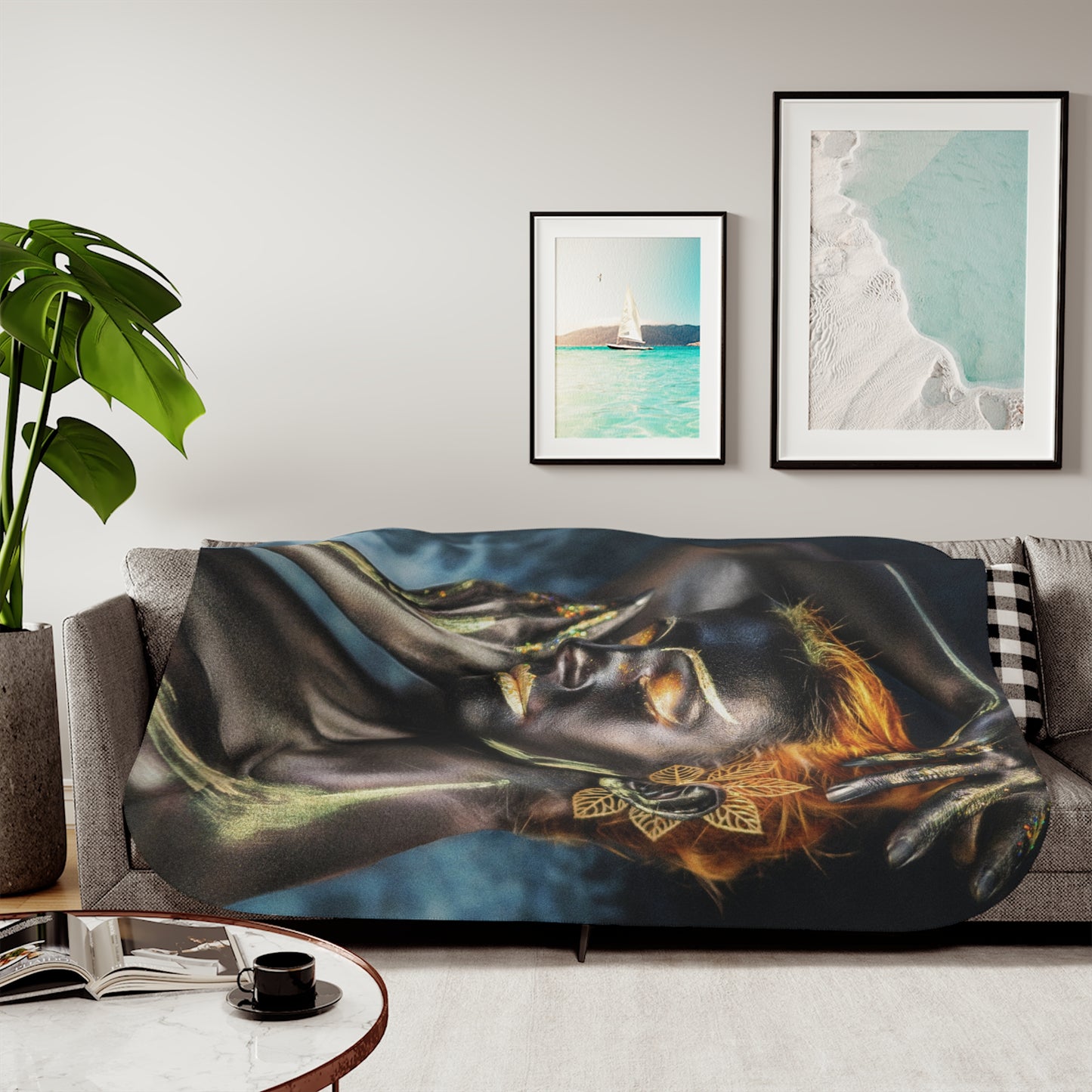 Blanket with Beautiful Woman