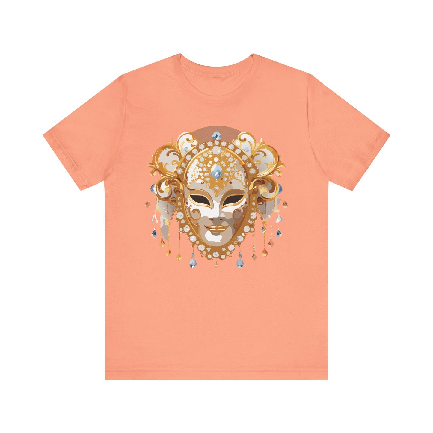 Mask Shirt, Shirt with Mask, Tee Shirt with Gold Face