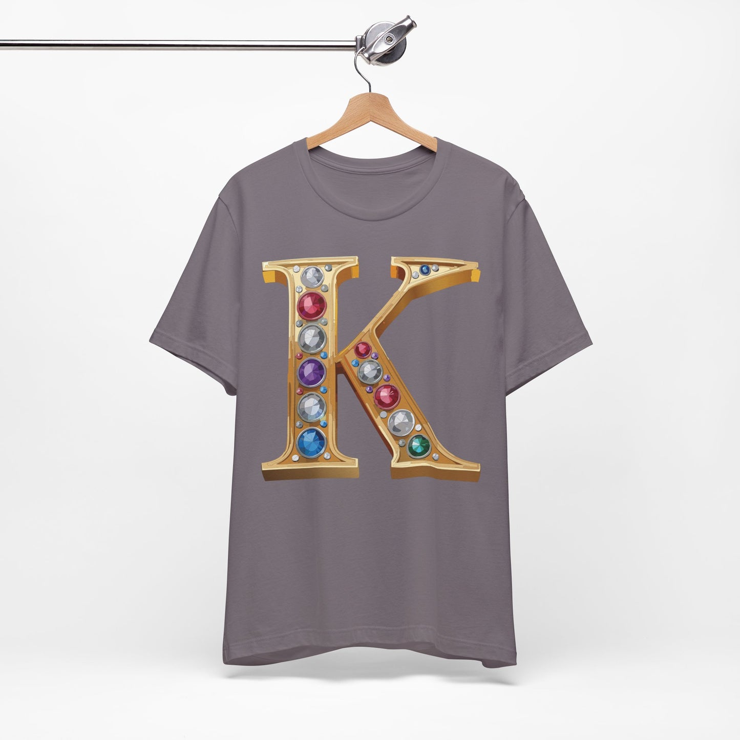 Letter Shirt, Shirt with Letters, Tee Shirt with Gold Letter, Shirt with Antique Letters