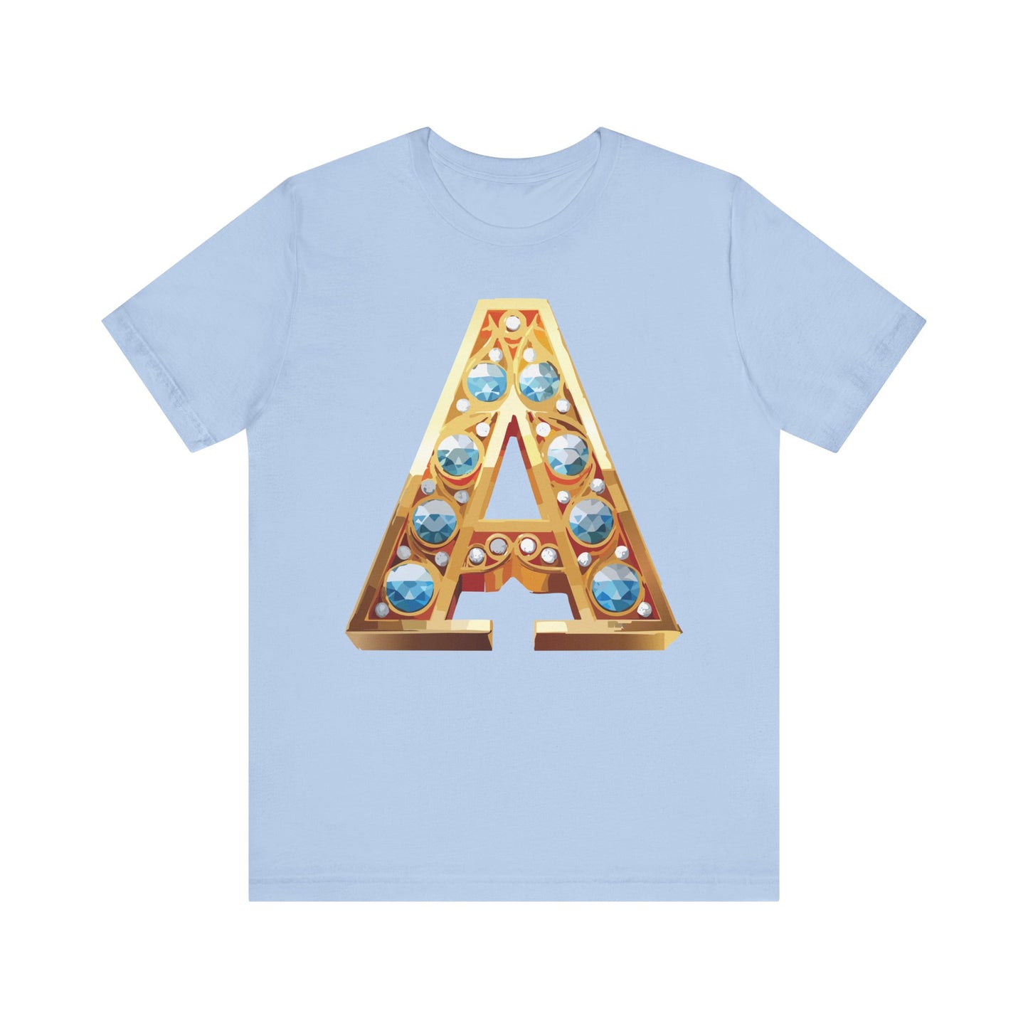 Letter Shirt, Shirt with Letters, Tee Shirt with Gold Letter, Shirt with Antique Letters