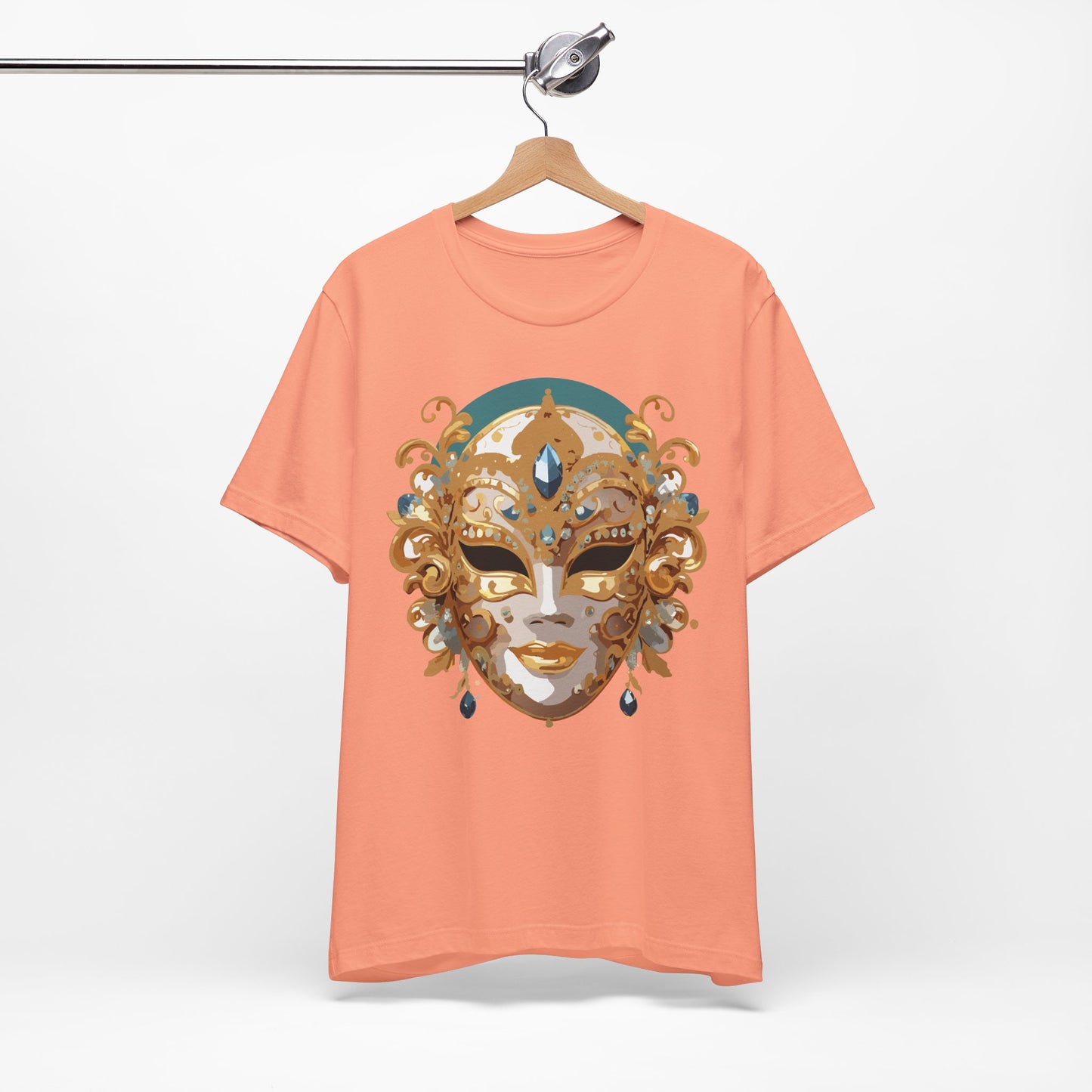 Mask Shirt, Shirt with Mask, Tee Shirt with Gold Face