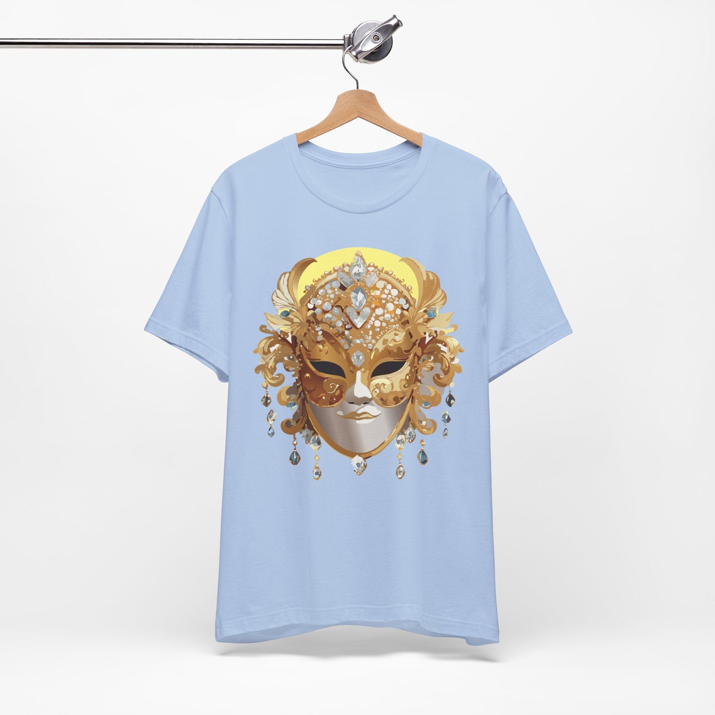 Mask Shirt, Shirt with Mask, Tee Shirt with Gold Face