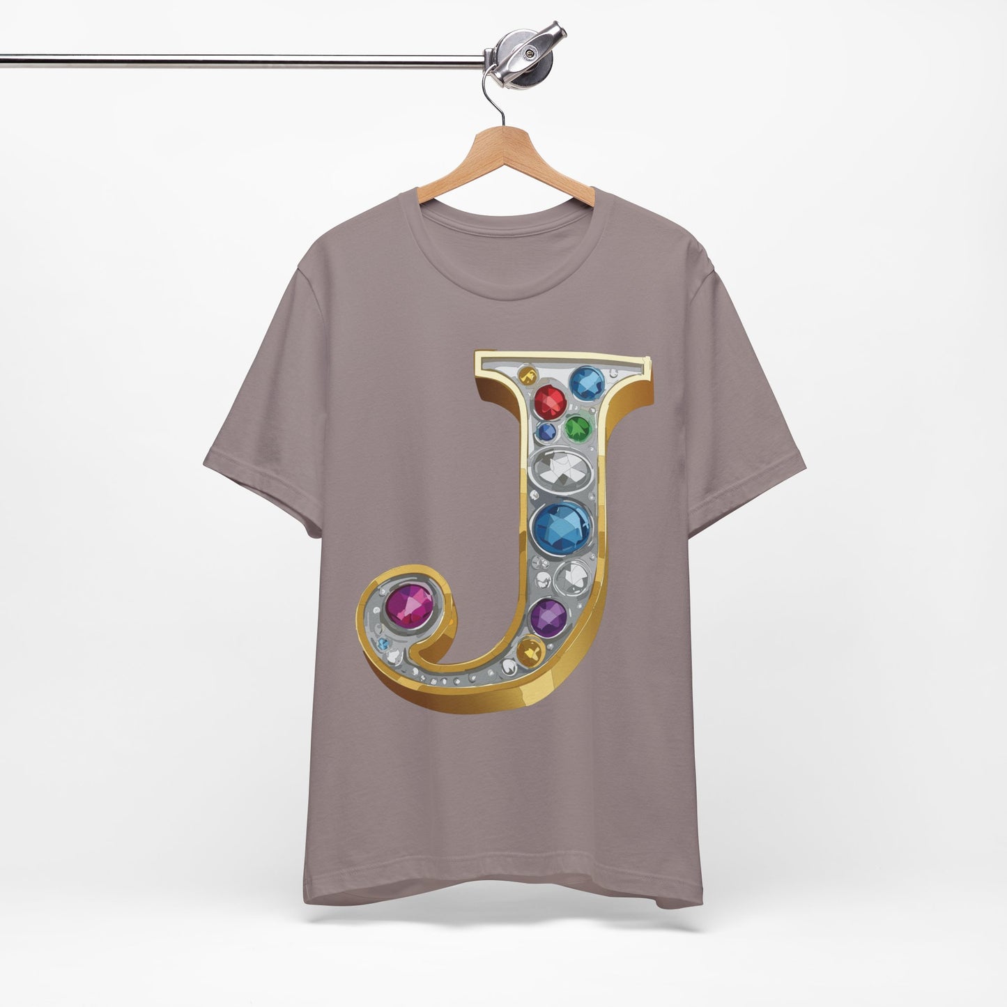 Letter Shirt, Shirt with Letters, Tee Shirt with Gold Letter, Shirt with Antique Letters