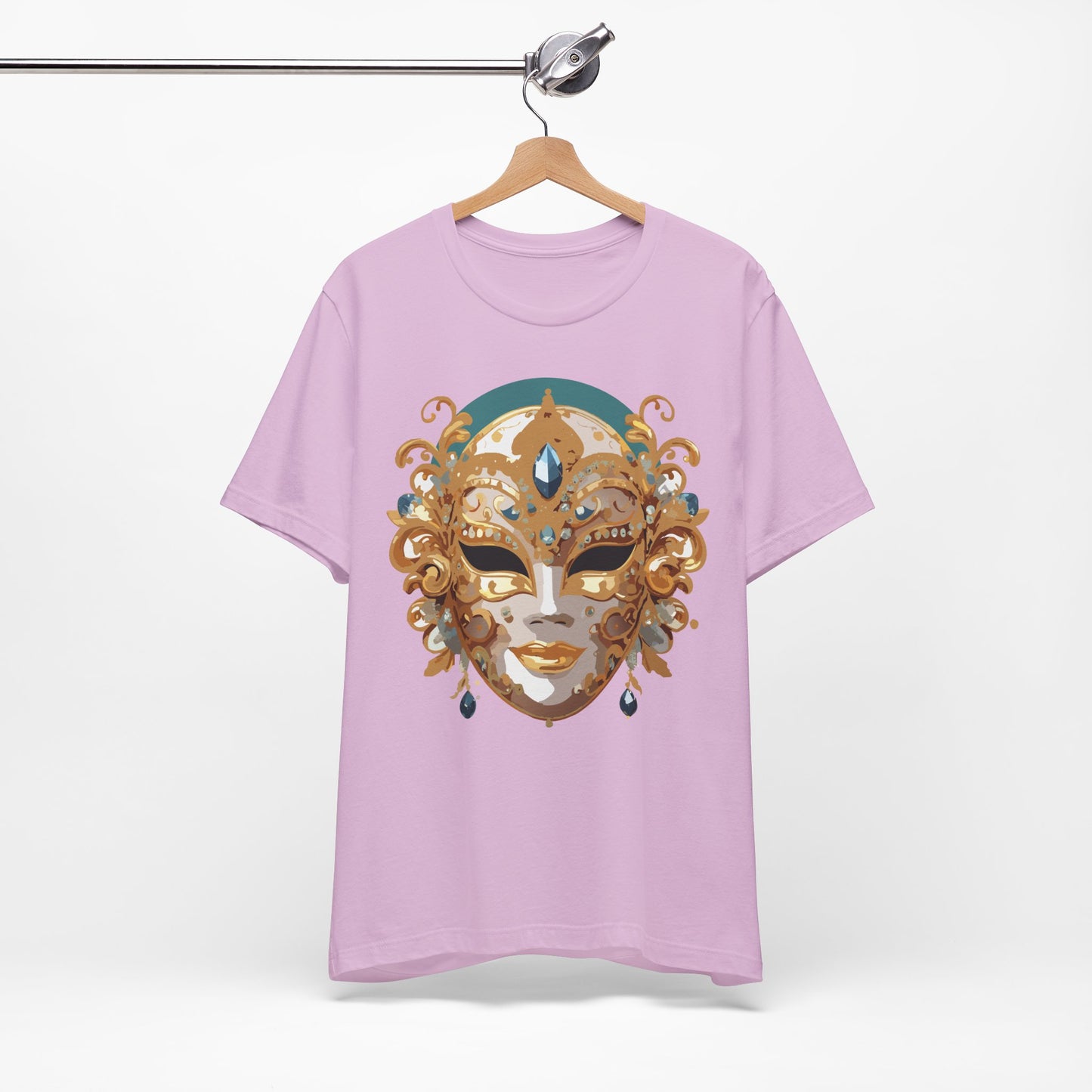 Mask Shirt, Shirt with Mask, Tee Shirt with Gold Face