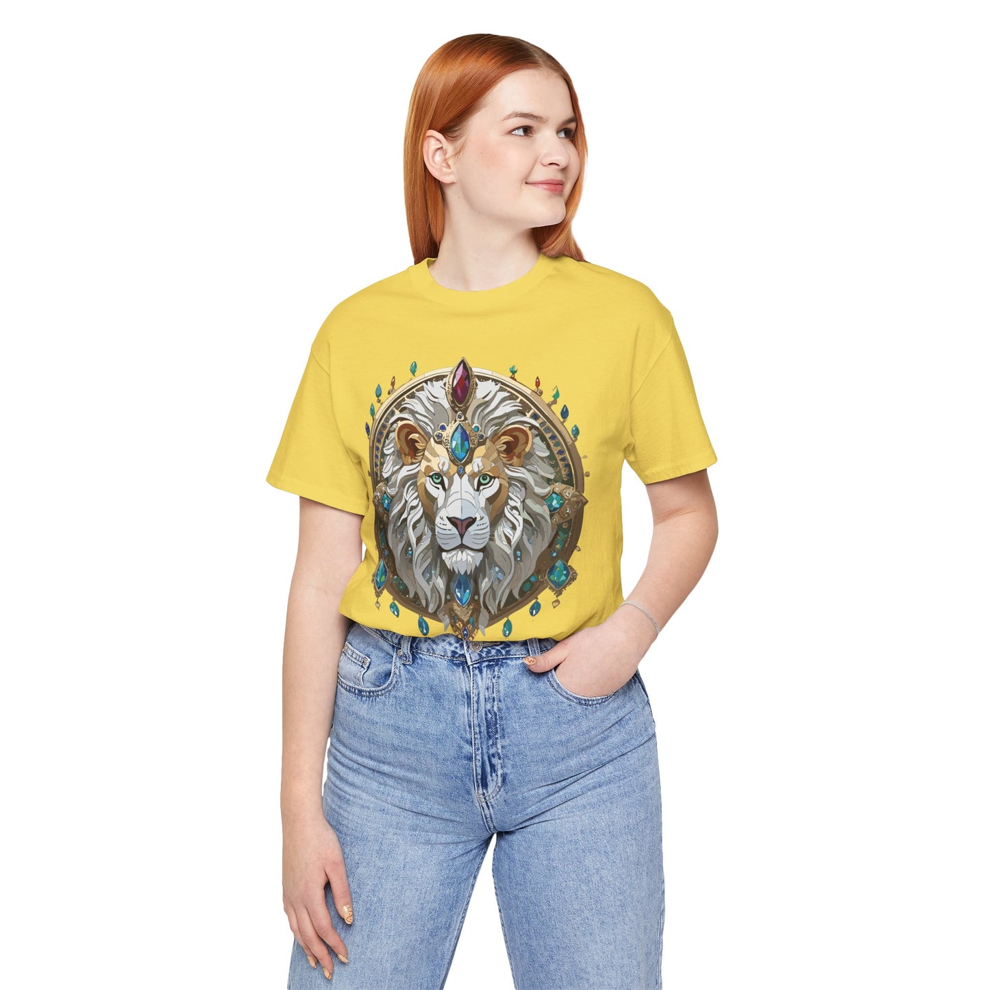 Animal Shirt, Shirt with Animal, Tee Shirt with Gold Animal Medal, Shirt with Antique Animal Medallion