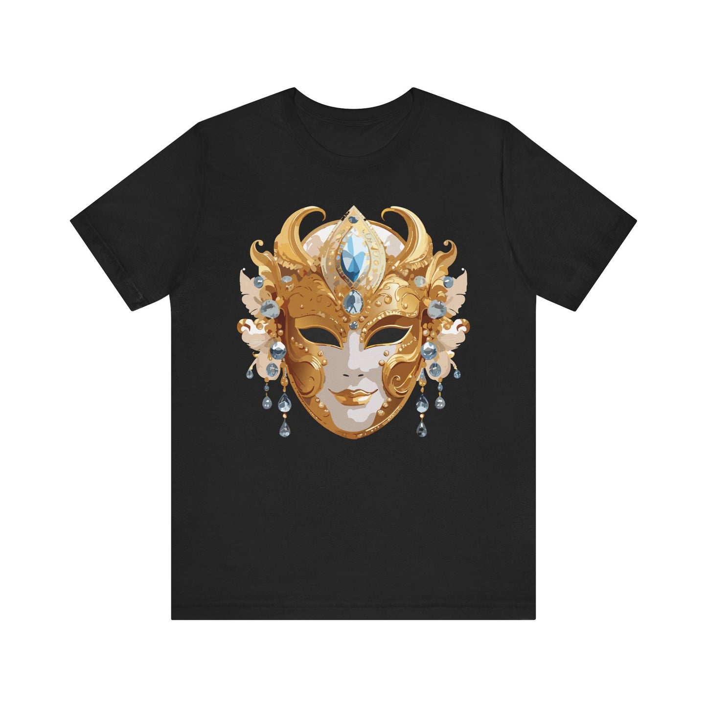 Mask Shirt, Shirt with Mask, Tee Shirt with Gold Face