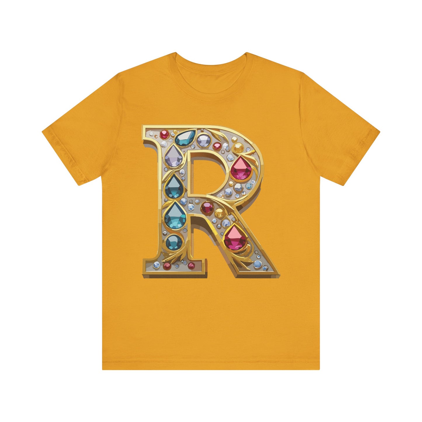 Letter Shirt, Shirt with Letters, Tee Shirt with Gold Letter, Shirt with Antique Letters