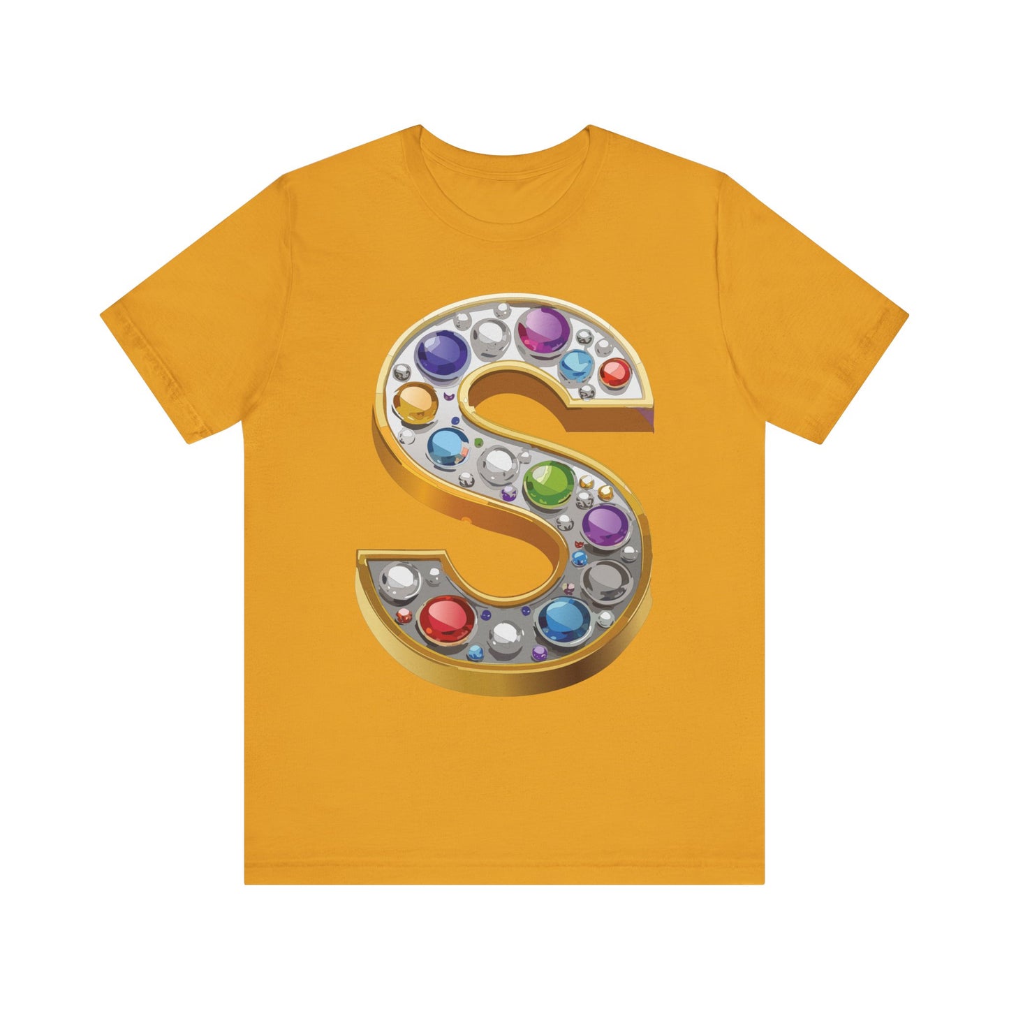 Letter Shirt, Shirt with Letters, Tee Shirt with Gold Letter, Shirt with Antique Letters