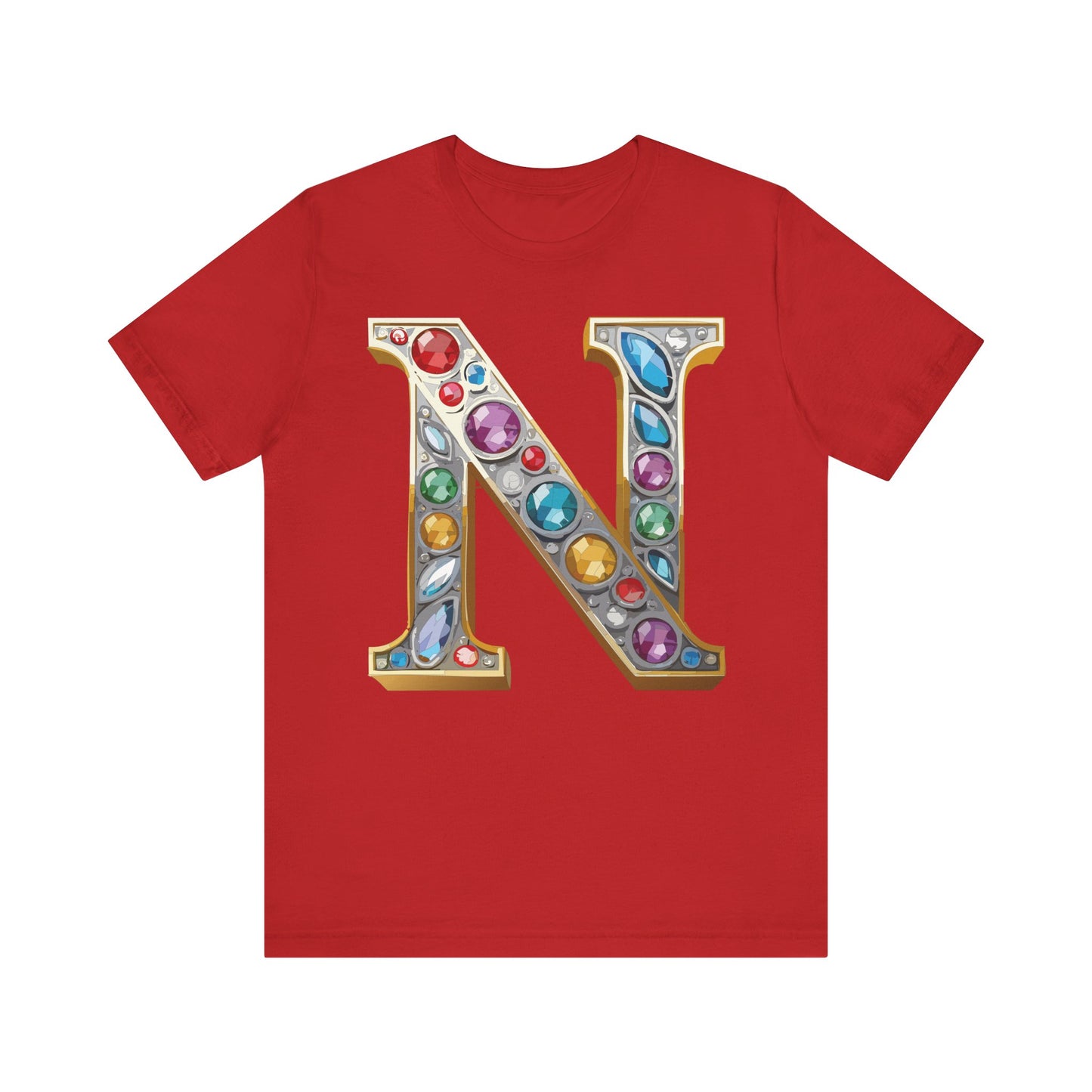 Letter Shirt, Shirt with Letters, Tee Shirt with Gold Letter, Shirt with Antique Letters
