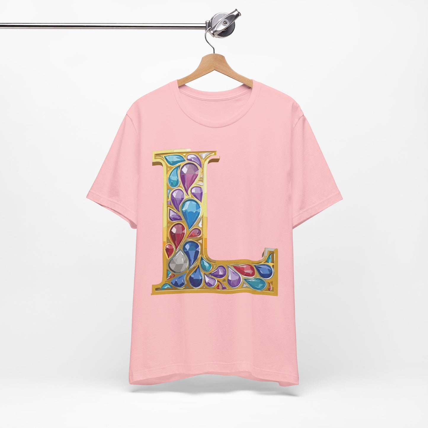 Letter Shirt, Shirt with Letters, Tee Shirt with Gold Letter, Shirt with Antique Letters