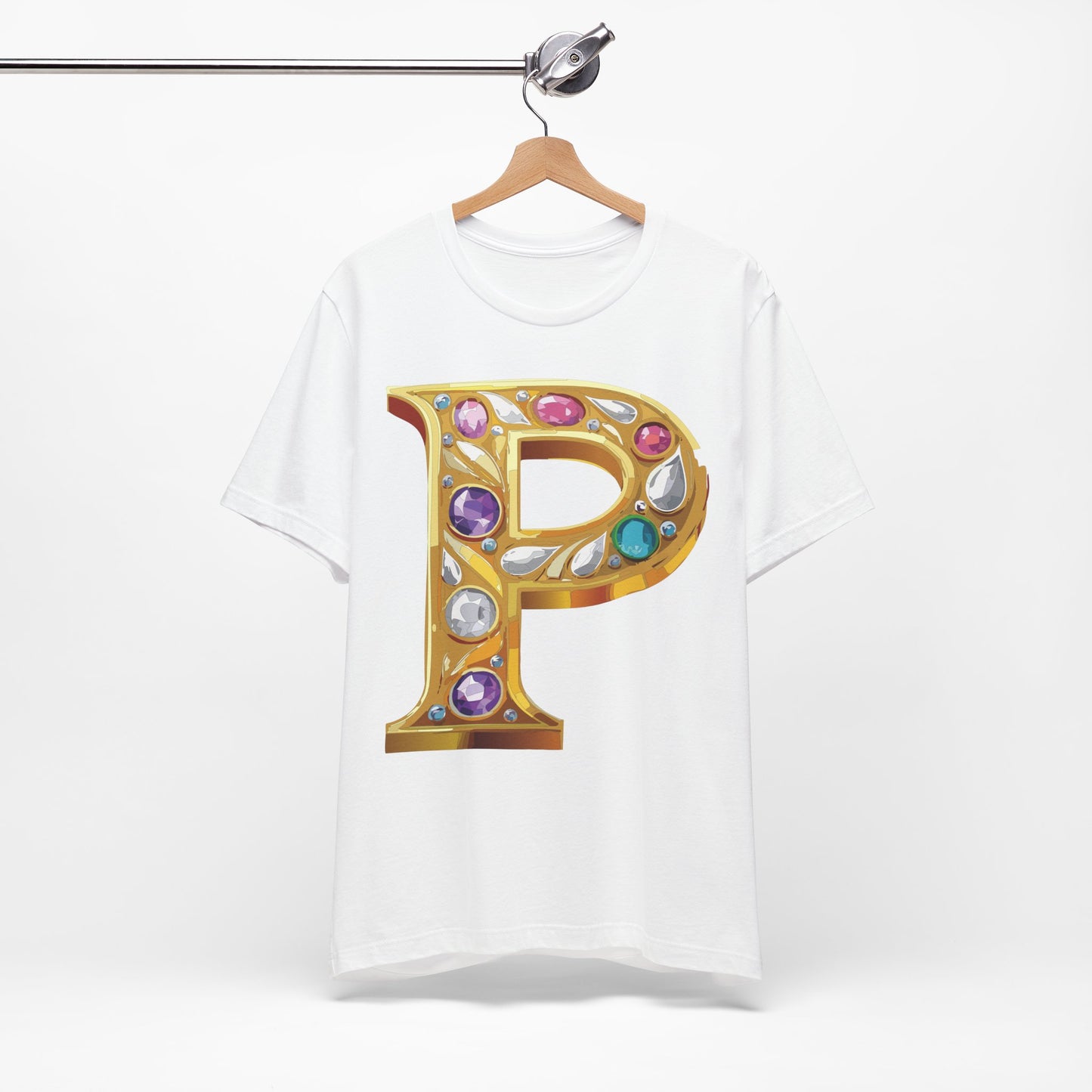 Letter Shirt, Shirt with Letters, Tee Shirt with Gold Letter, Shirt with Antique Letters
