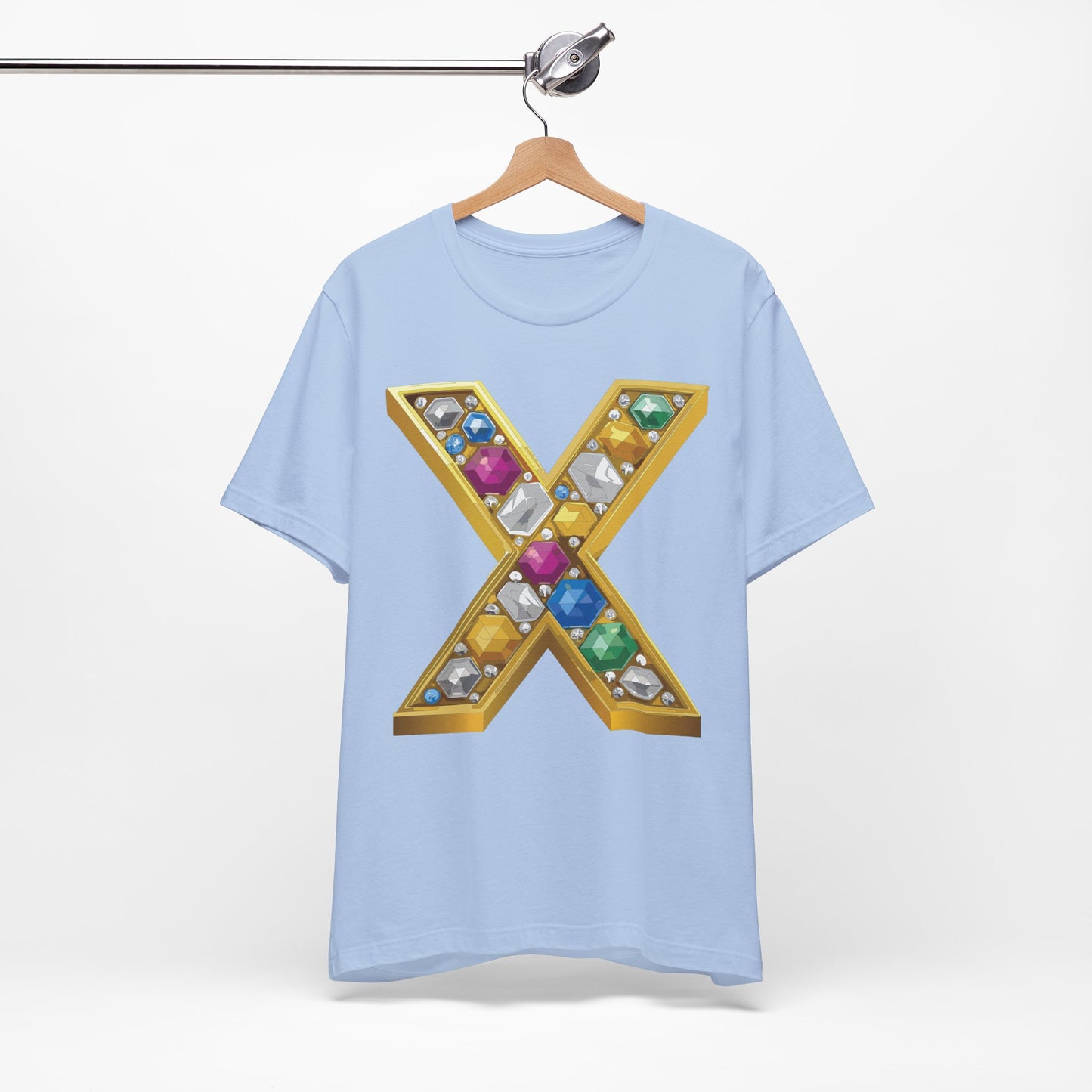 Letter Shirt, Shirt with Letters, Tee Shirt with Gold Letter, Shirt with Antique Letters
