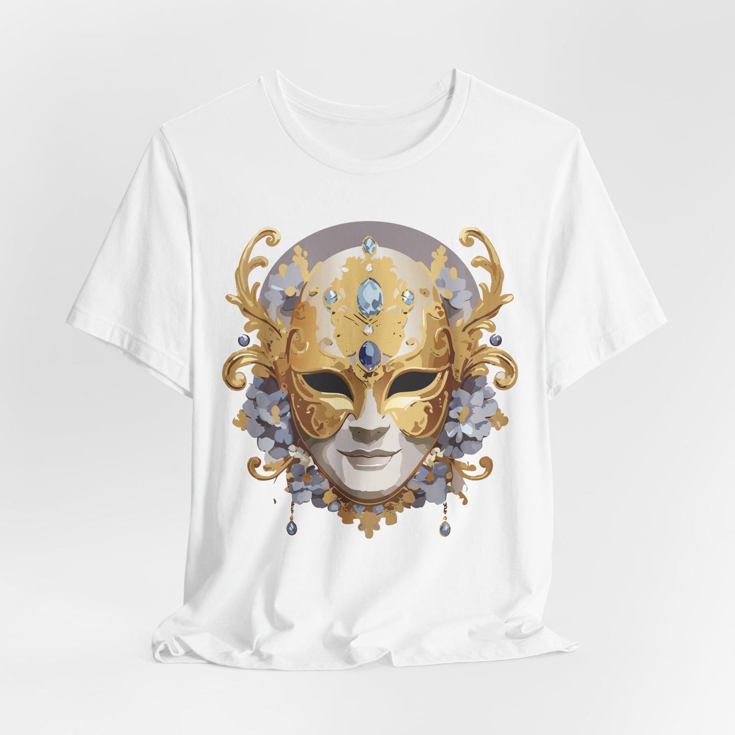 Mask Shirt, Shirt with Mask, Tee Shirt with Gold Face