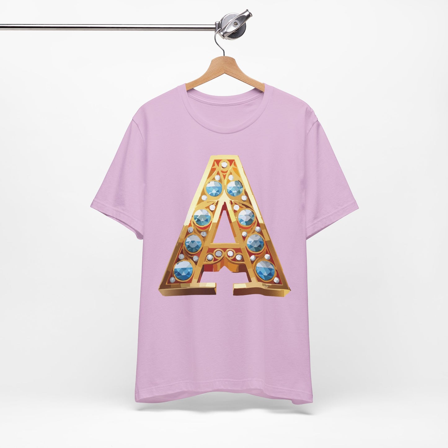 Letter Shirt, Shirt with Letters, Tee Shirt with Gold Letter, Shirt with Antique Letters