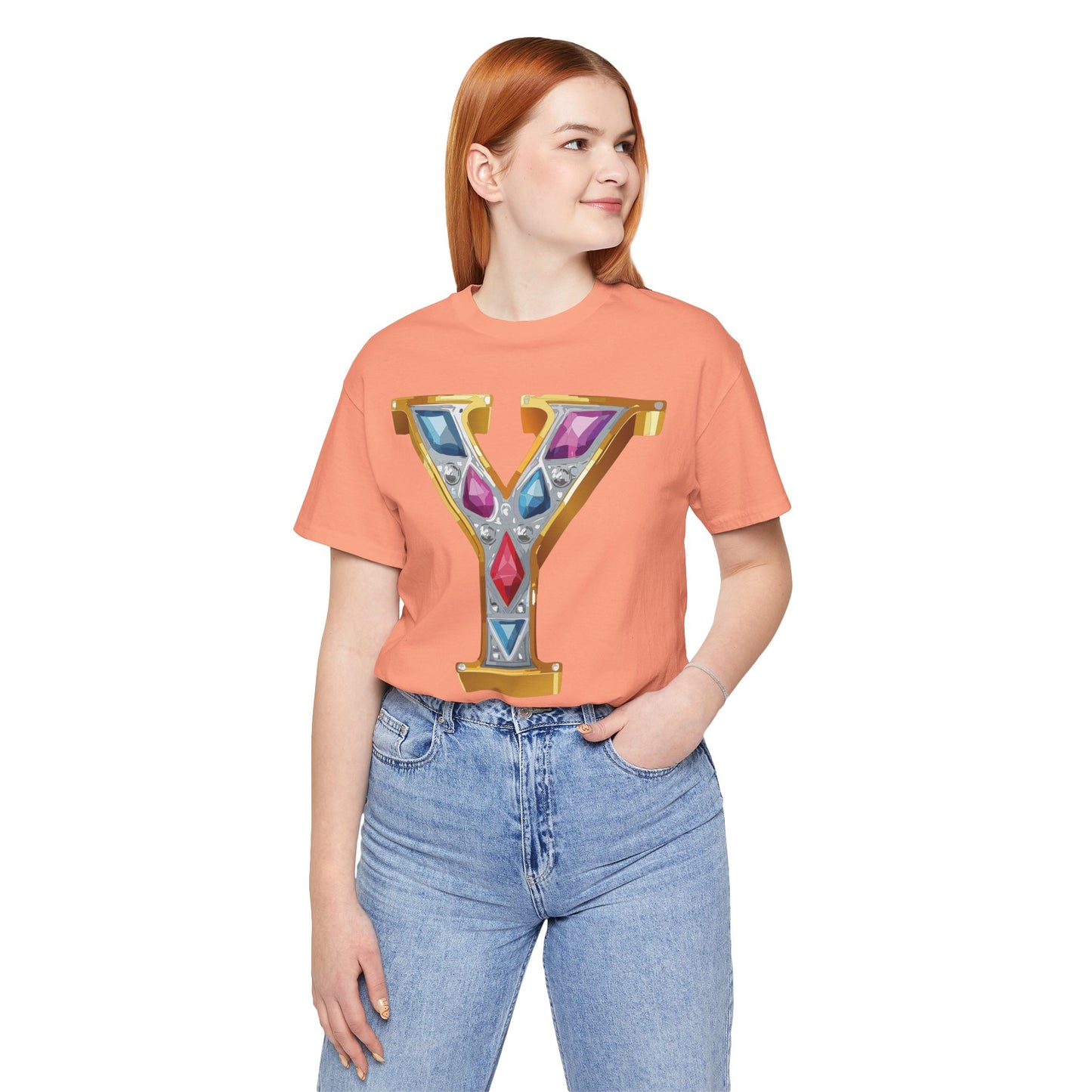 Letter Shirt, Shirt with Letters, Tee Shirt with Gold Letter, Shirt with Antique Letters