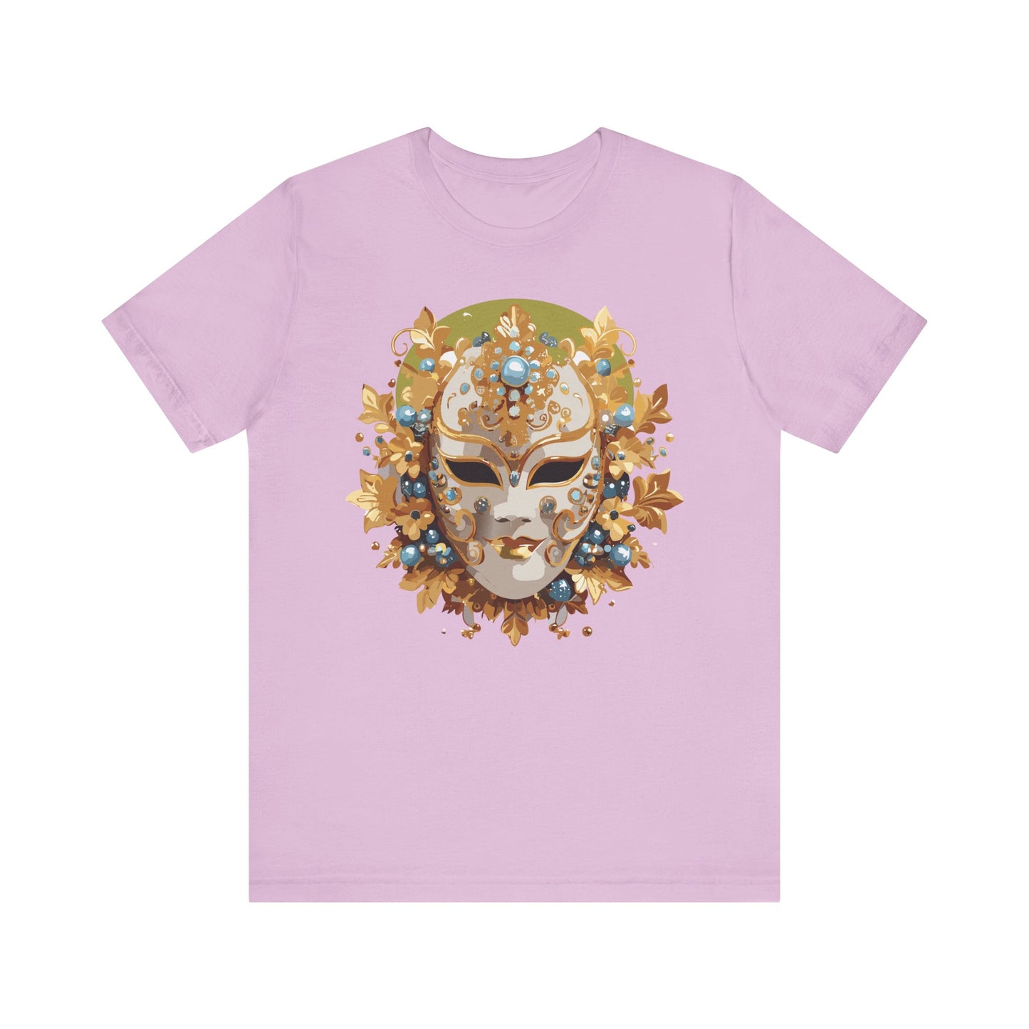Mask Shirt, Shirt with Mask, Tee Shirt with Gold Face