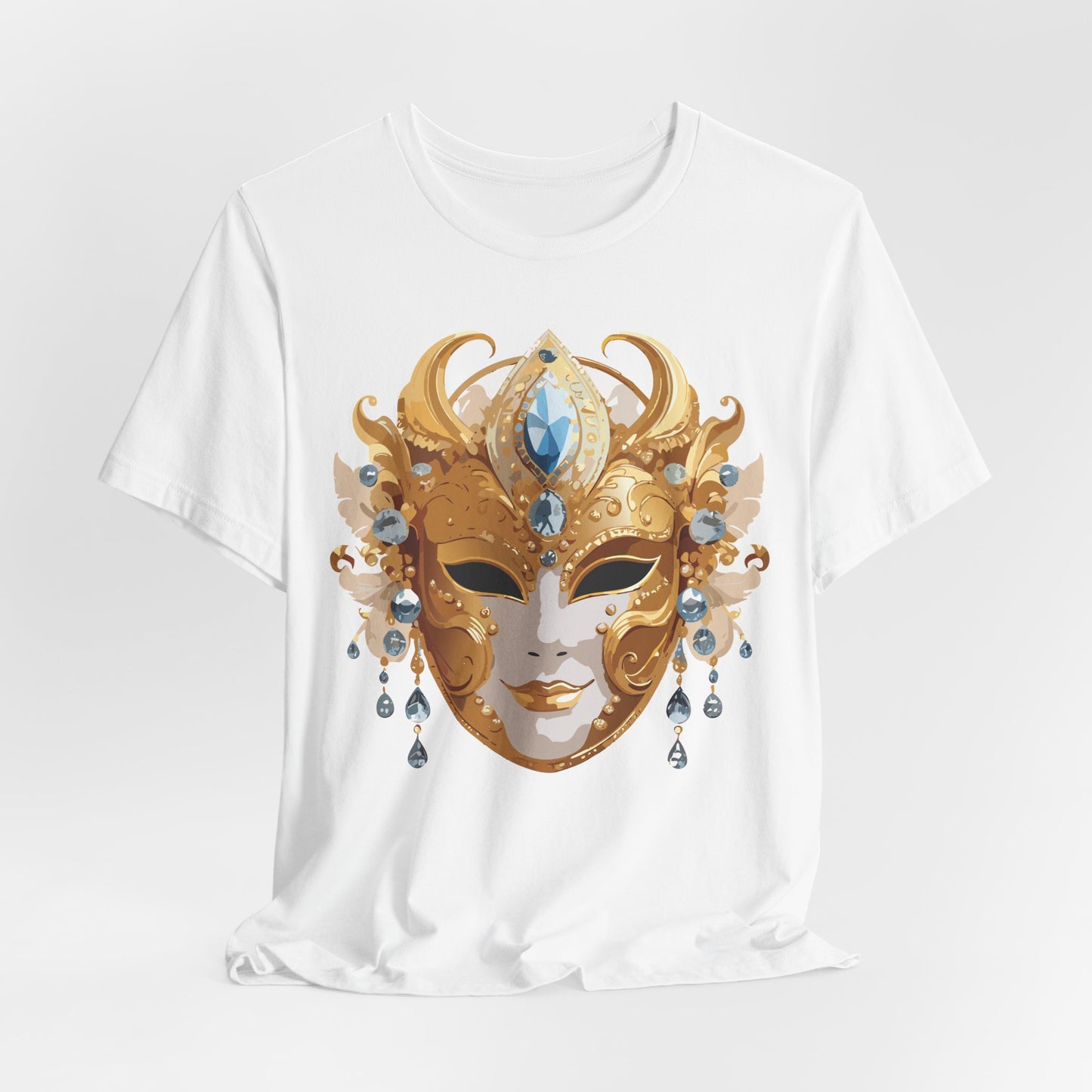 Mask Shirt, Shirt with Mask, Tee Shirt with Gold Face