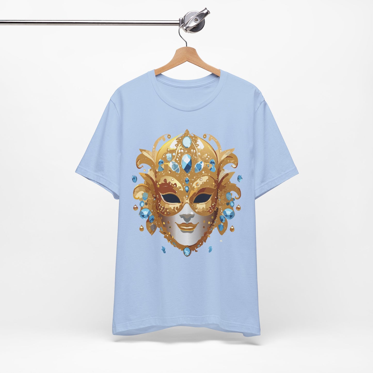Mask Shirt, Shirt with Mask, Tee Shirt with Gold Face
