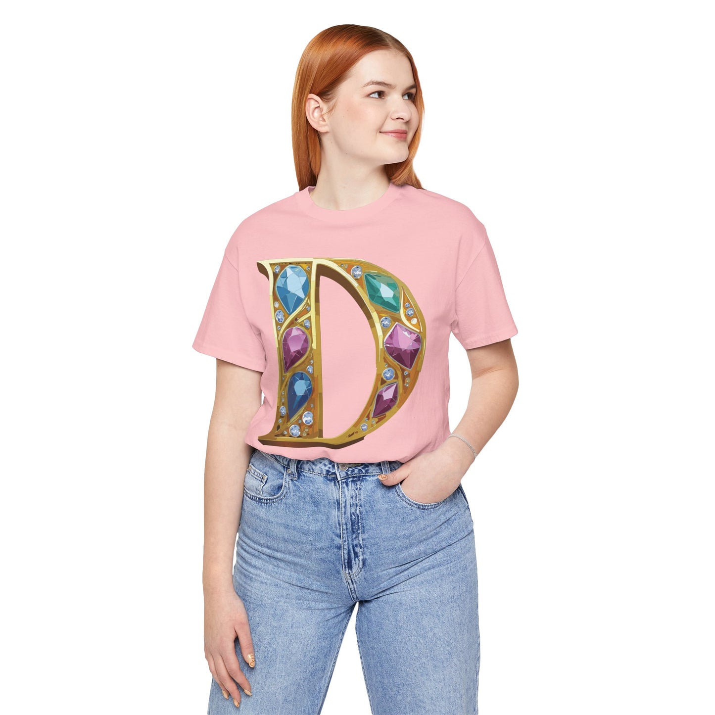 Letter Shirt, Shirt with Letters, Tee Shirt with Gold Letter, Shirt with Antique Letters