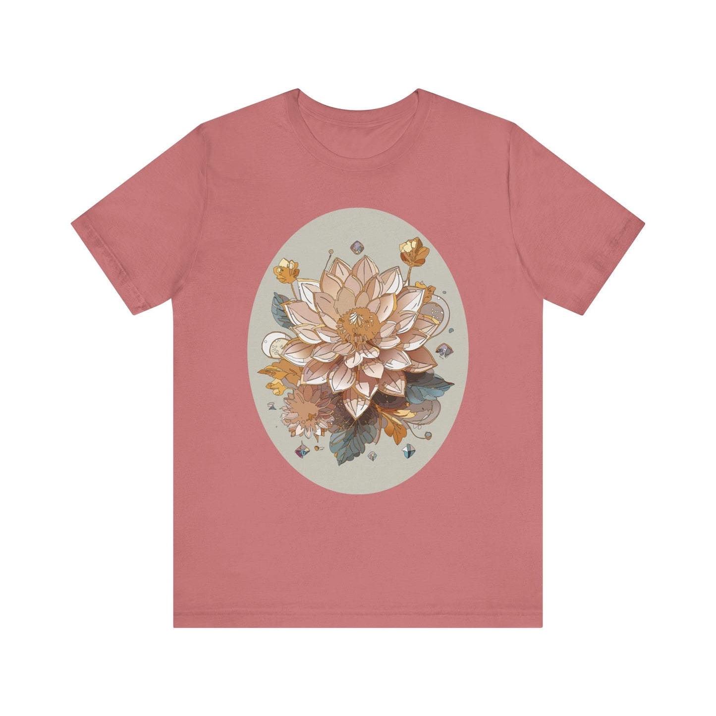Floral Shirt, Flower Shirt, Tee Shirt with Antique Flower