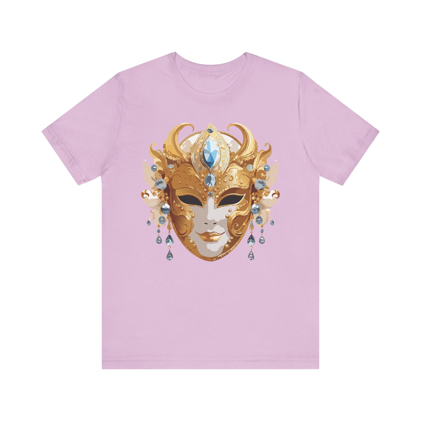 Mask Shirt, Shirt with Mask, Tee Shirt with Gold Face