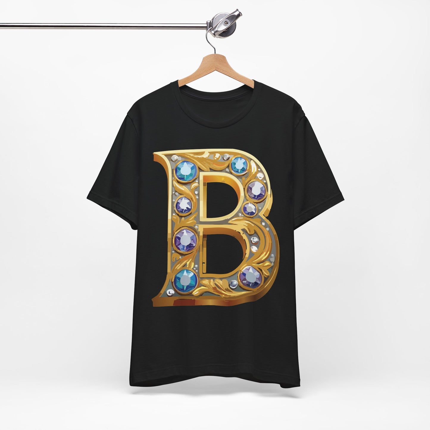 Letter Shirt, Shirt with Letters, Tee Shirt with Gold Letter, Shirt with Antique Letters