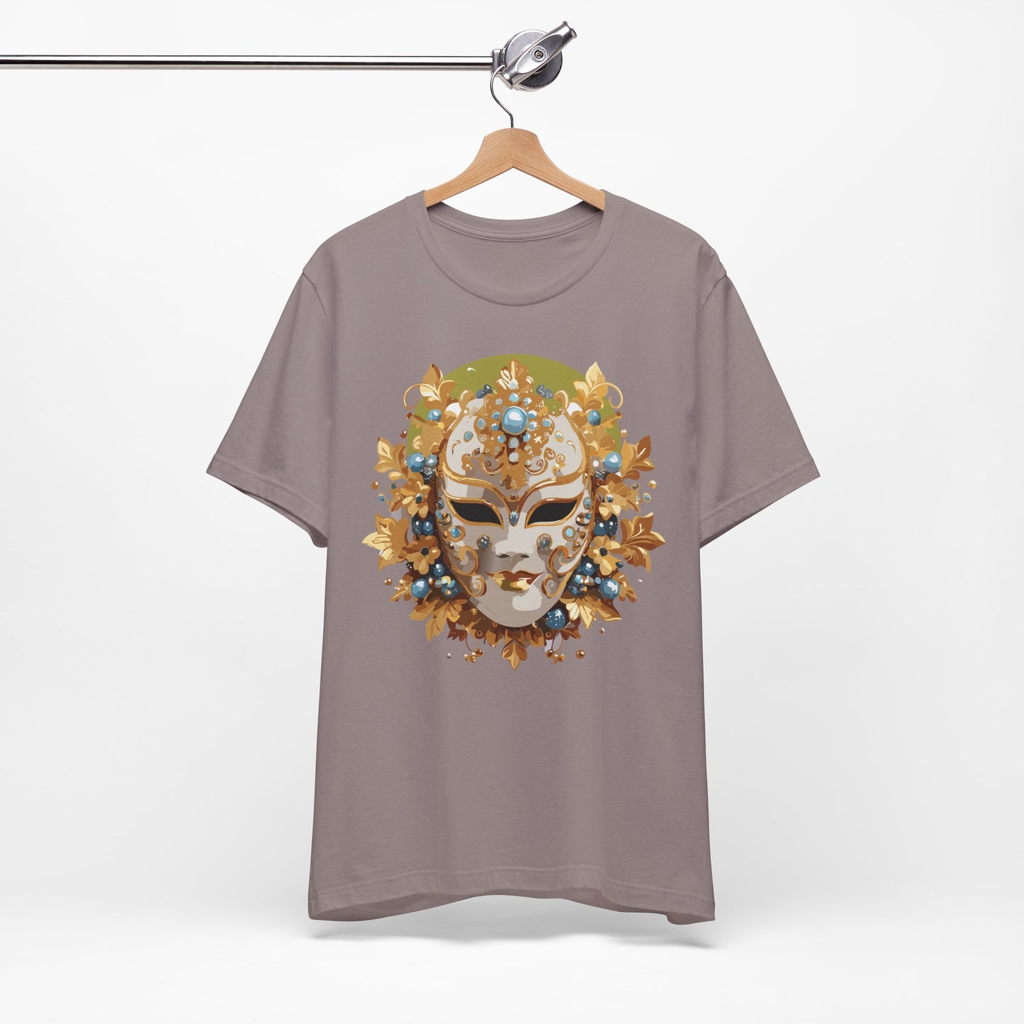 Mask Shirt, Shirt with Mask, Tee Shirt with Gold Face