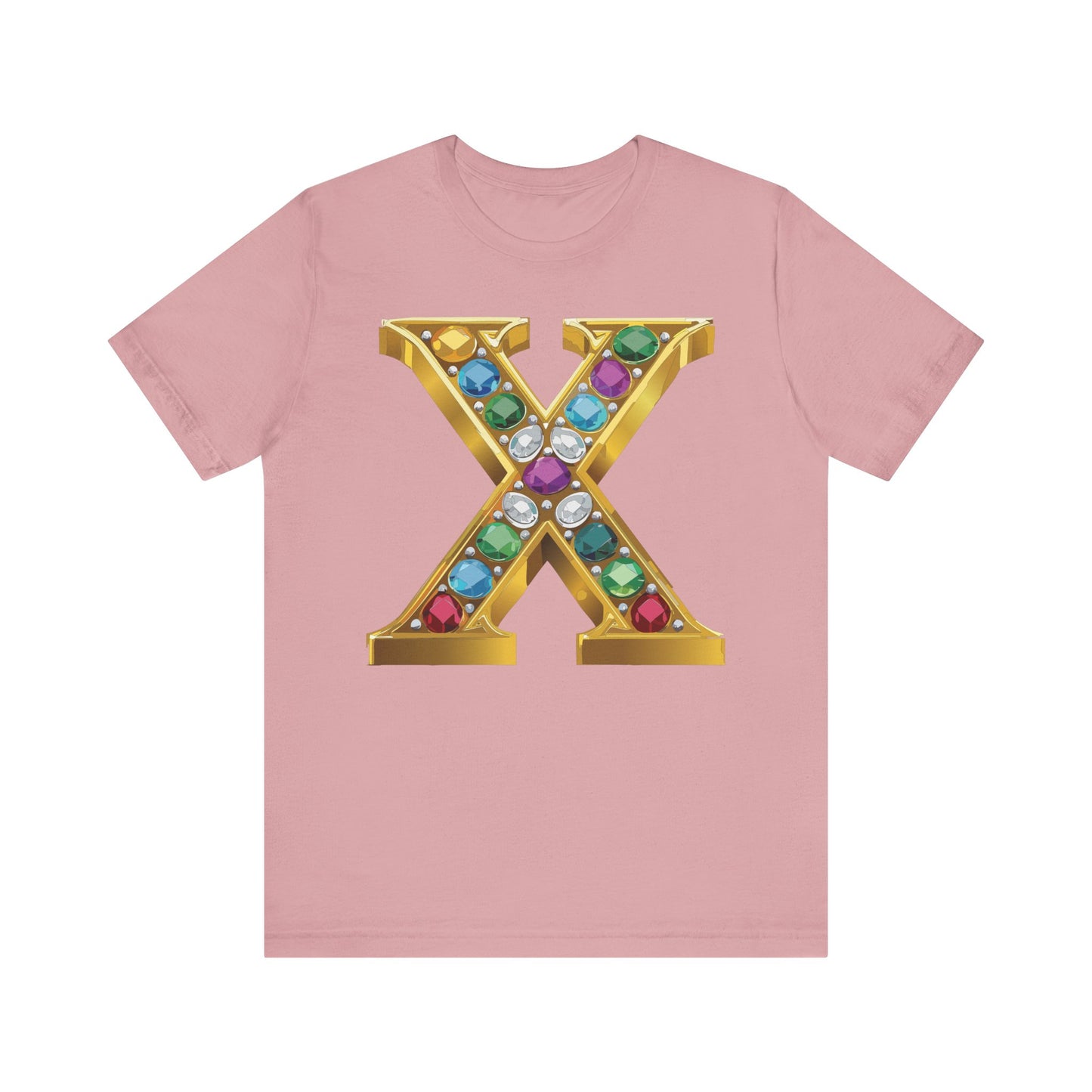 Letter Shirt, Shirt with Letters, Tee Shirt with Gold Letter, Shirt with Antique Letters