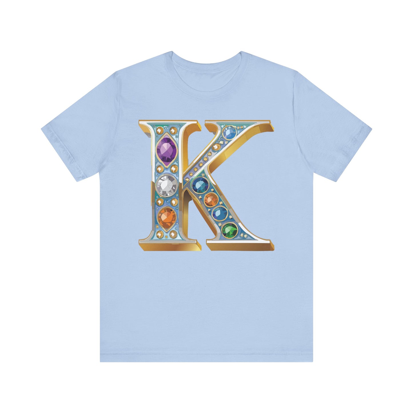Letter Shirt, Shirt with Letters, Tee Shirt with Gold Letter, Shirt with Antique Letters