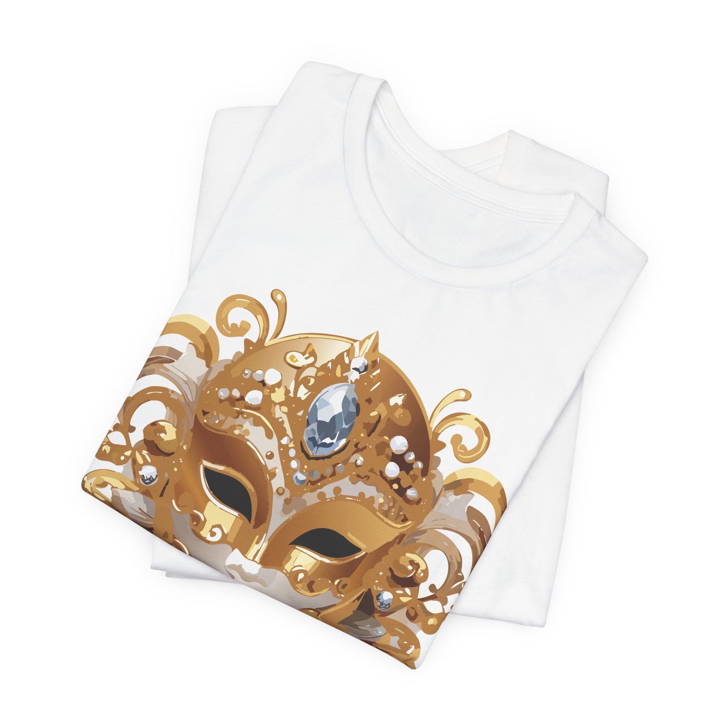 Mask Shirt, Shirt with Mask, Tee Shirt with Gold Face