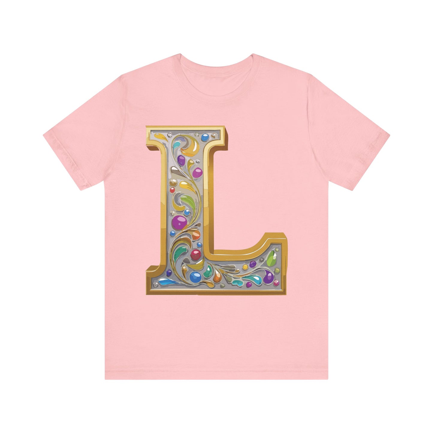 Letter Shirt, Shirt with Letters, Tee Shirt with Gold Letter, Shirt with Antique Letters