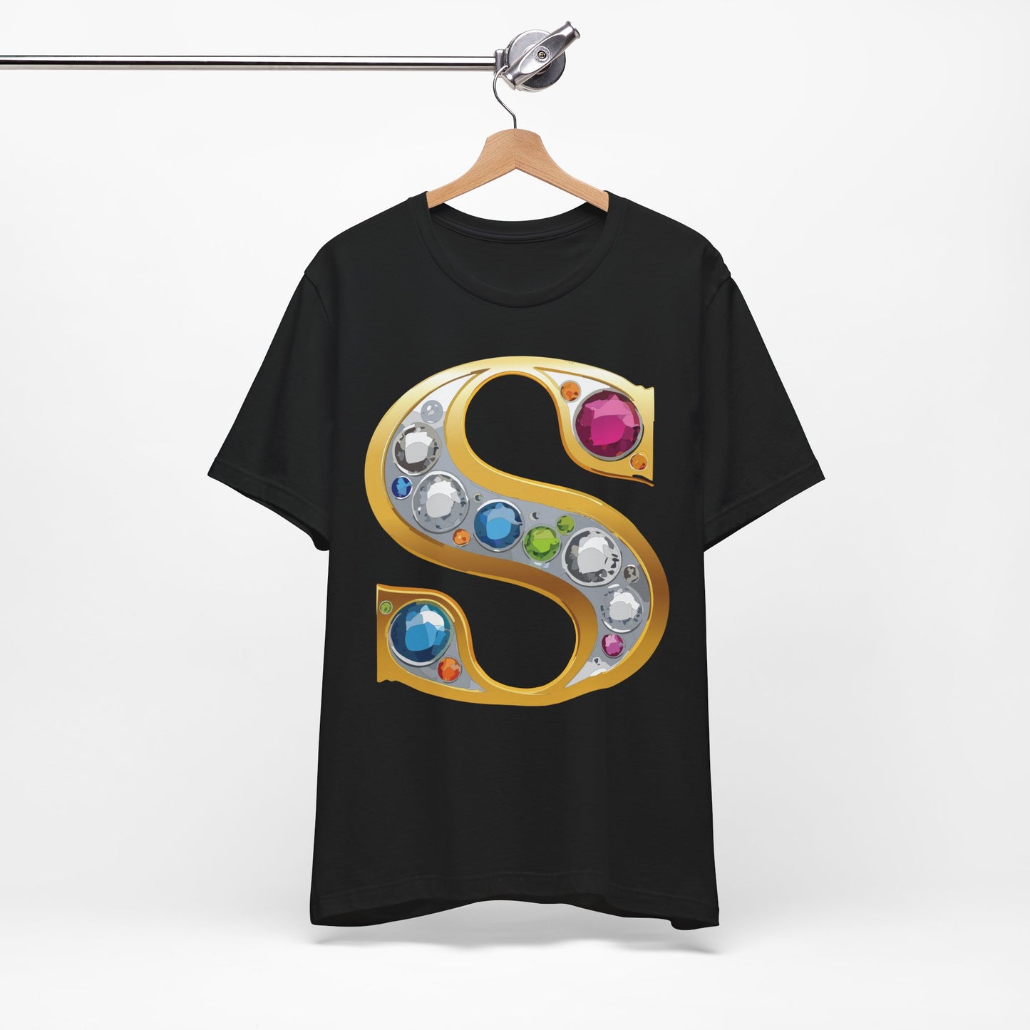 Letter Shirt, Shirt with Letters, Tee Shirt with Gold Letter, Shirt with Antique Letters