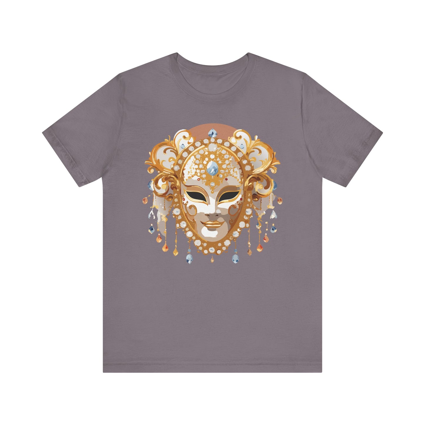 Mask Shirt, Shirt with Mask, Tee Shirt with Gold Face