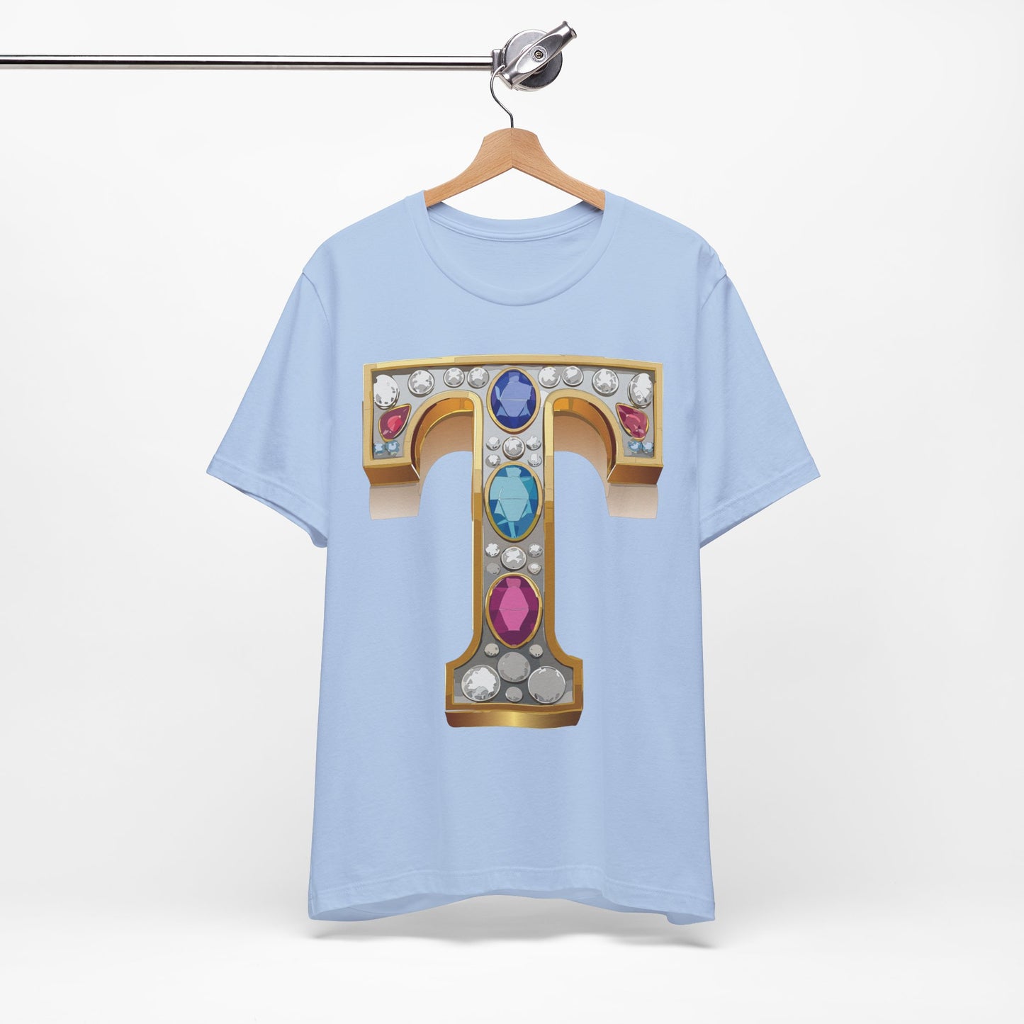 Letter Shirt, Shirt with Letters, Tee Shirt with Gold Letter, Shirt with Antique Letters