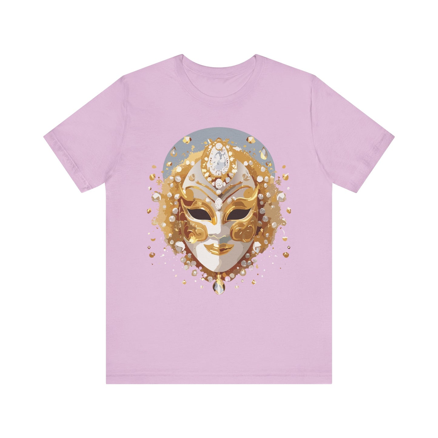 Mask Shirt, Shirt with Mask, Tee Shirt with Gold Face