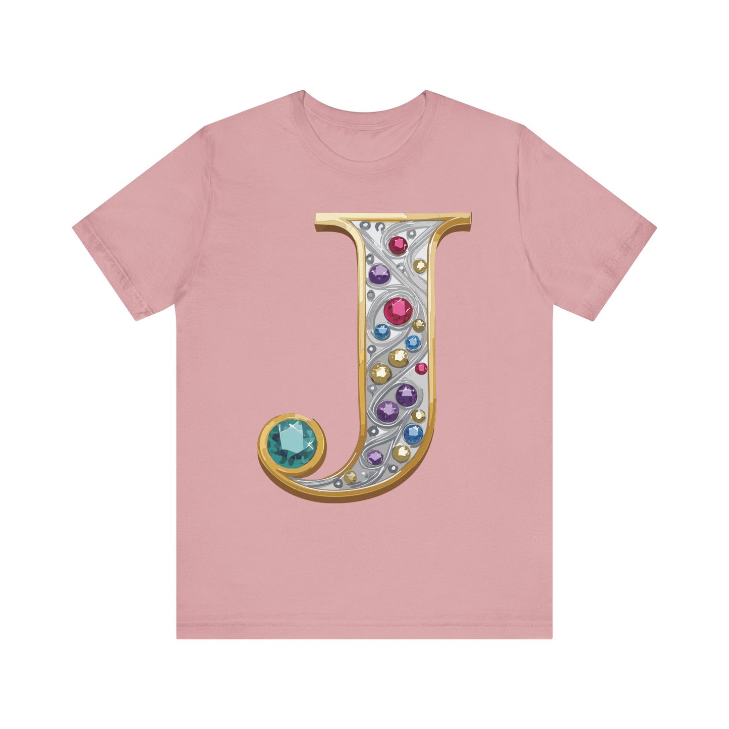 Letter Shirt, Shirt with Letters, Tee Shirt with Gold Letter, Shirt with Antique Letters