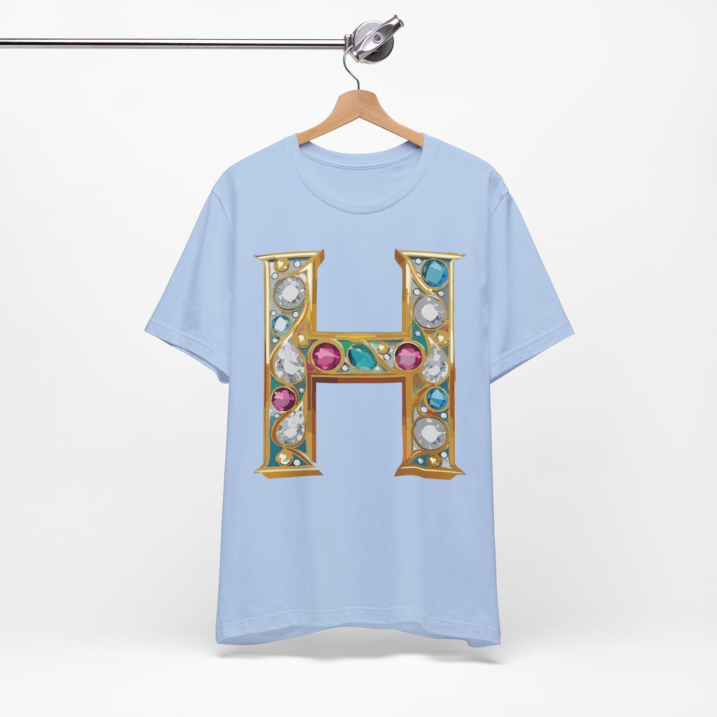 Letter Shirt, Shirt with Letters, Tee Shirt with Gold Letter, Shirt with Antique Letters