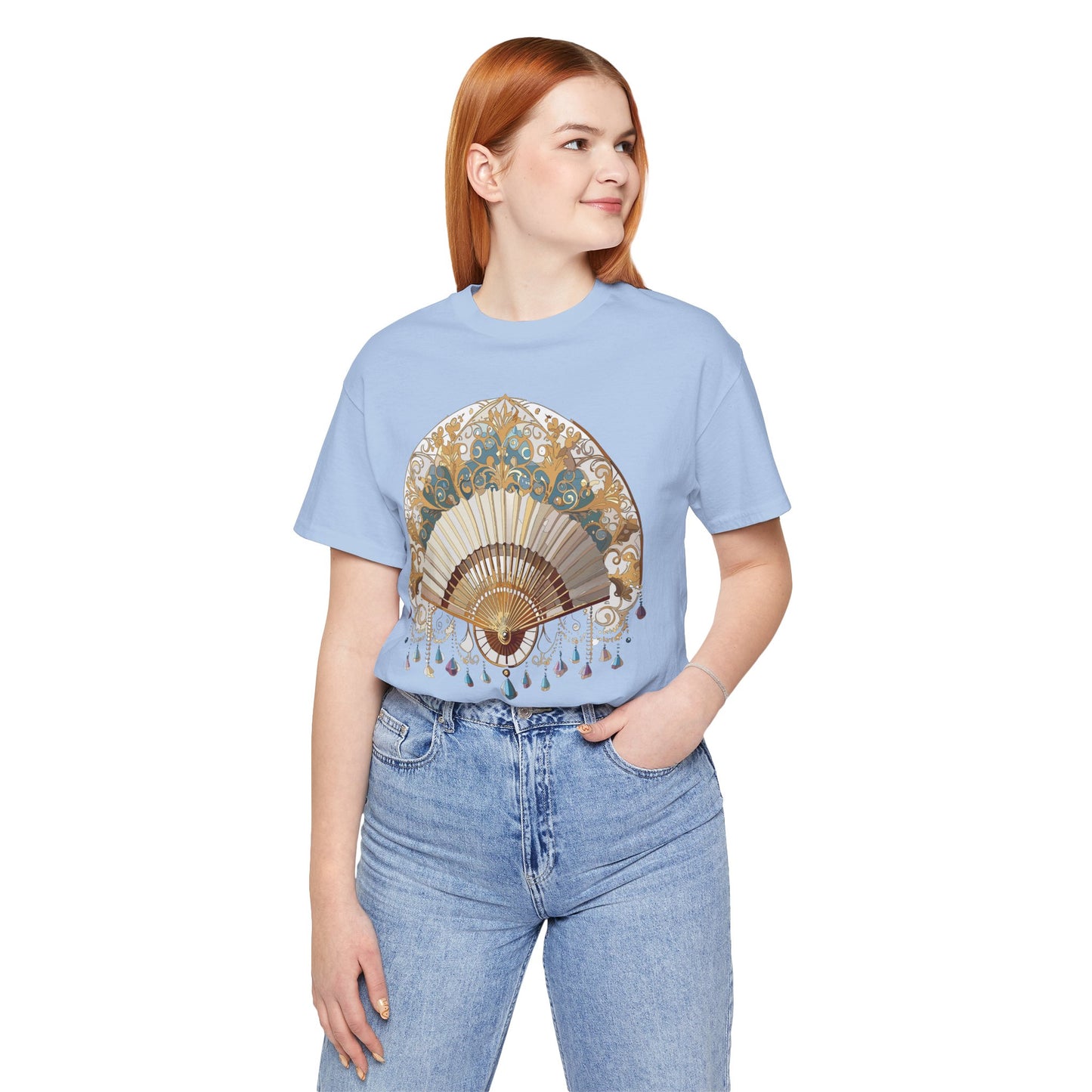 Fan shirt, Shirt with Fan, Tee Shirt with Gold Blower