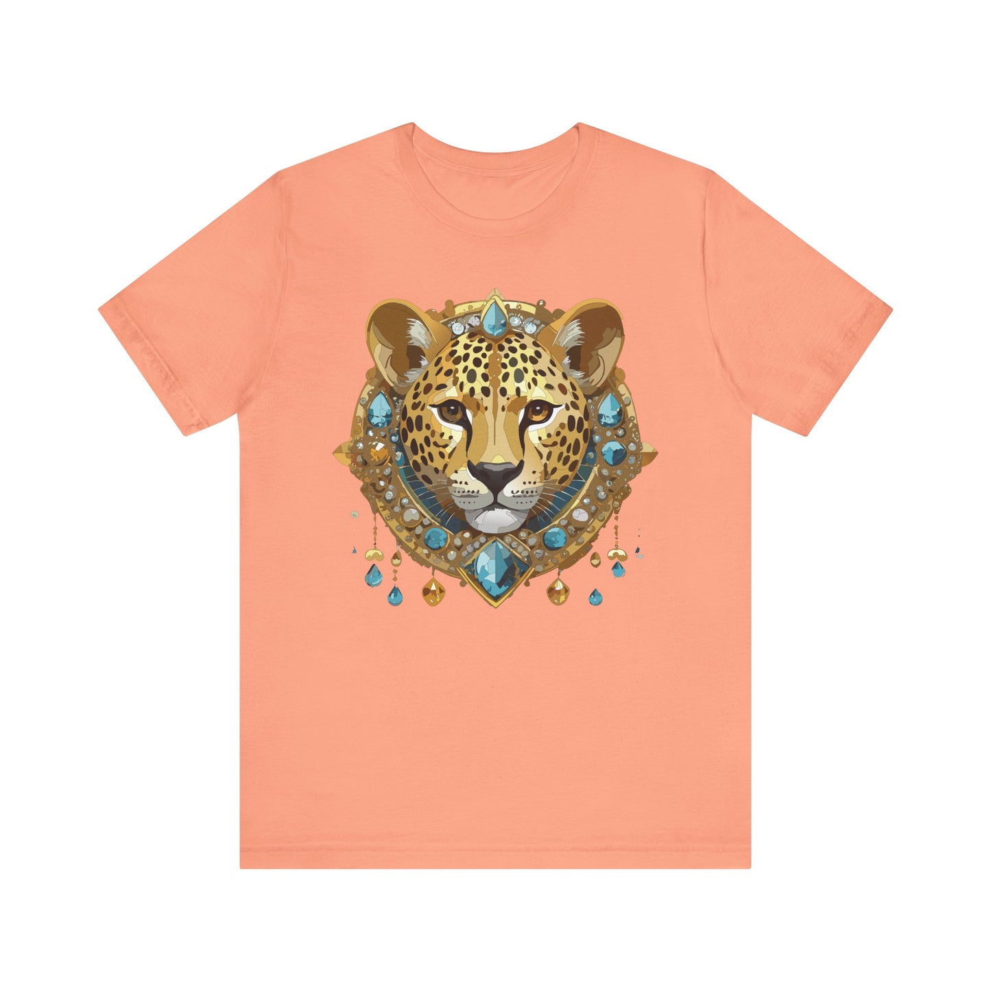 Animal Shirt, Shirt with Animal, Tee Shirt with Gold Animal Medal, Shirt with Antique Animal Medallion