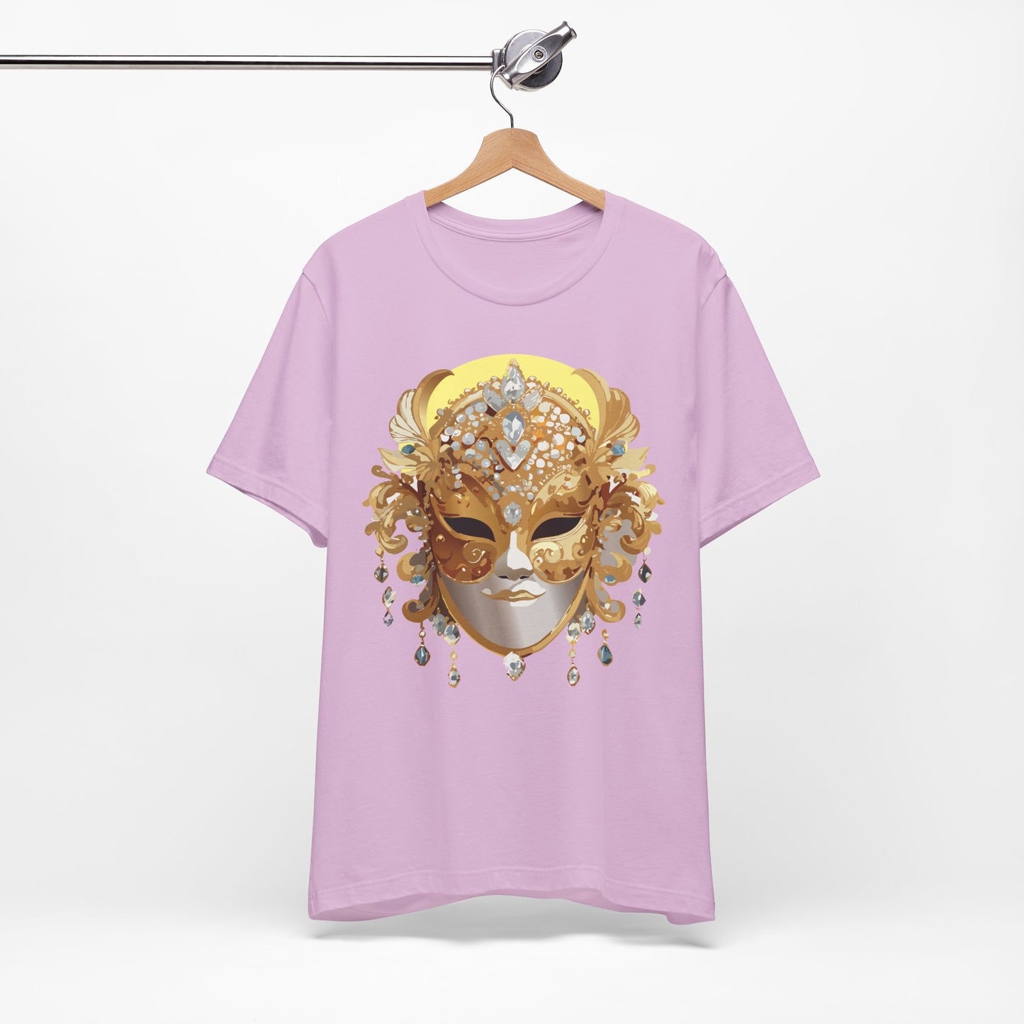 Mask Shirt, Shirt with Mask, Tee Shirt with Gold Face