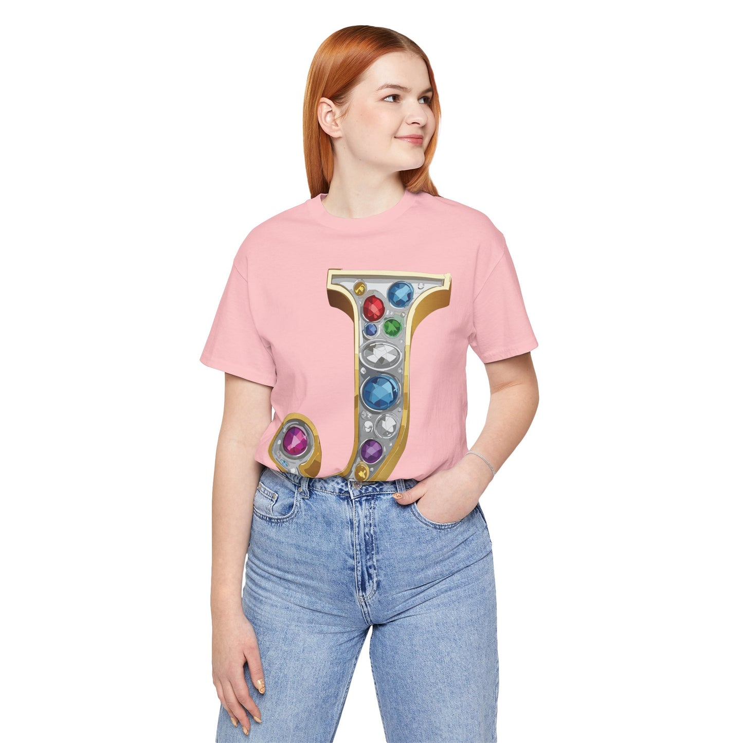 Letter Shirt, Shirt with Letters, Tee Shirt with Gold Letter, Shirt with Antique Letters