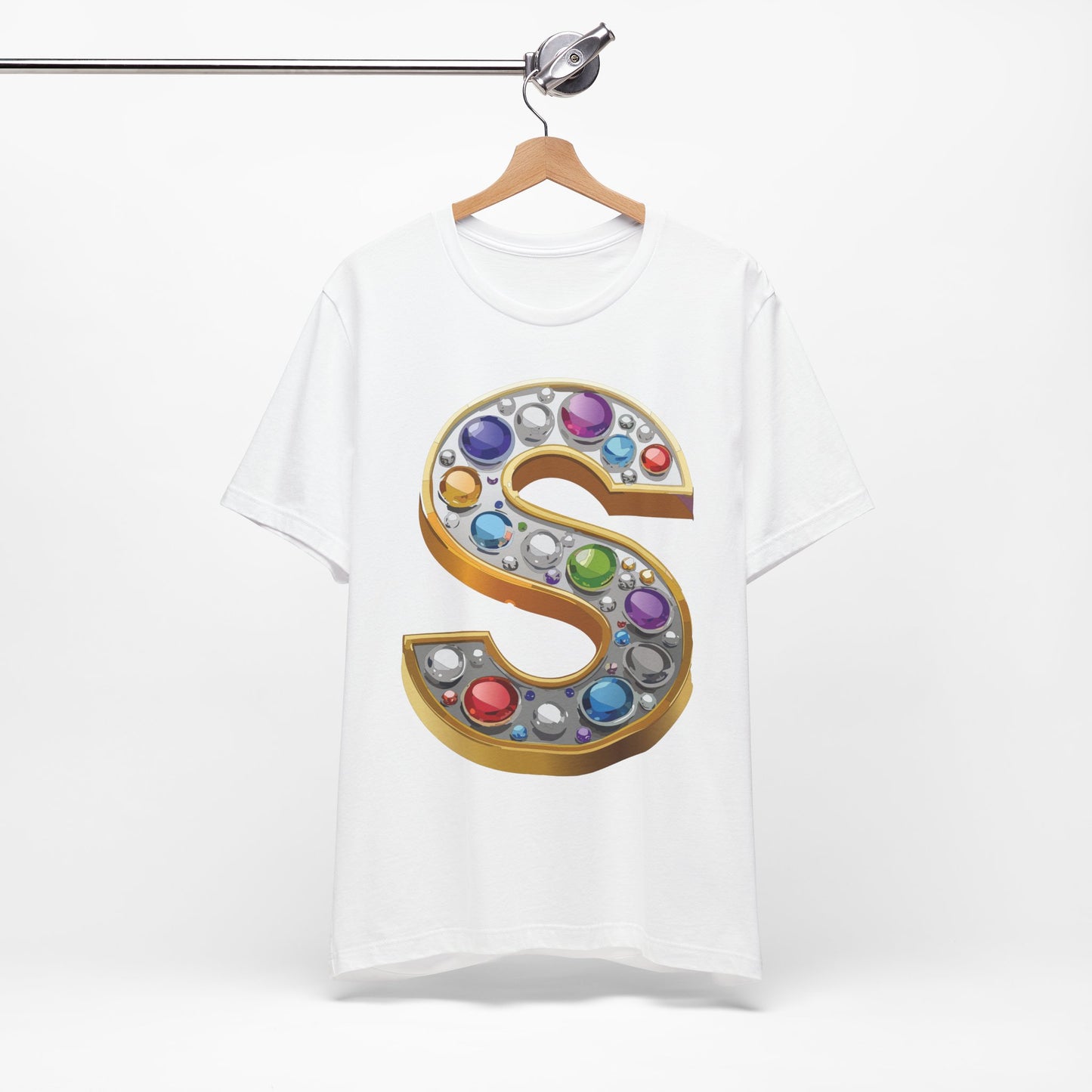 Letter Shirt, Shirt with Letters, Tee Shirt with Gold Letter, Shirt with Antique Letters