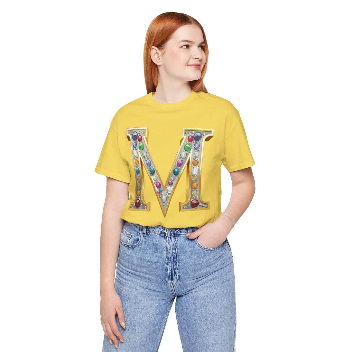 Letter Shirt, Shirt with Letters, Tee Shirt with Gold Letter, Shirt with Antique Letters