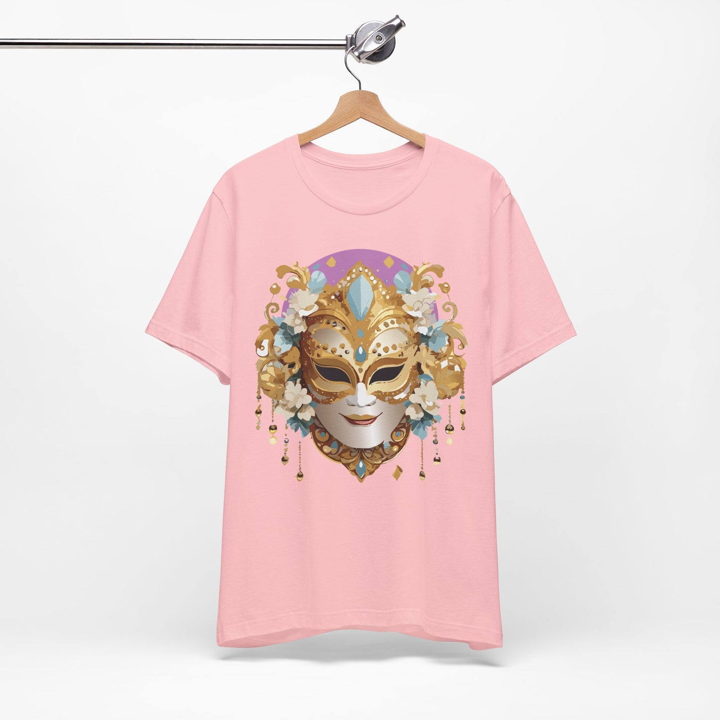 Mask Shirt, Shirt with Mask, Tee Shirt with Gold Face