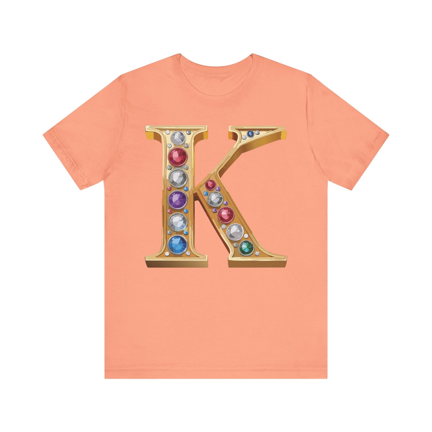 Letter Shirt, Shirt with Letters, Tee Shirt with Gold Letter, Shirt with Antique Letters