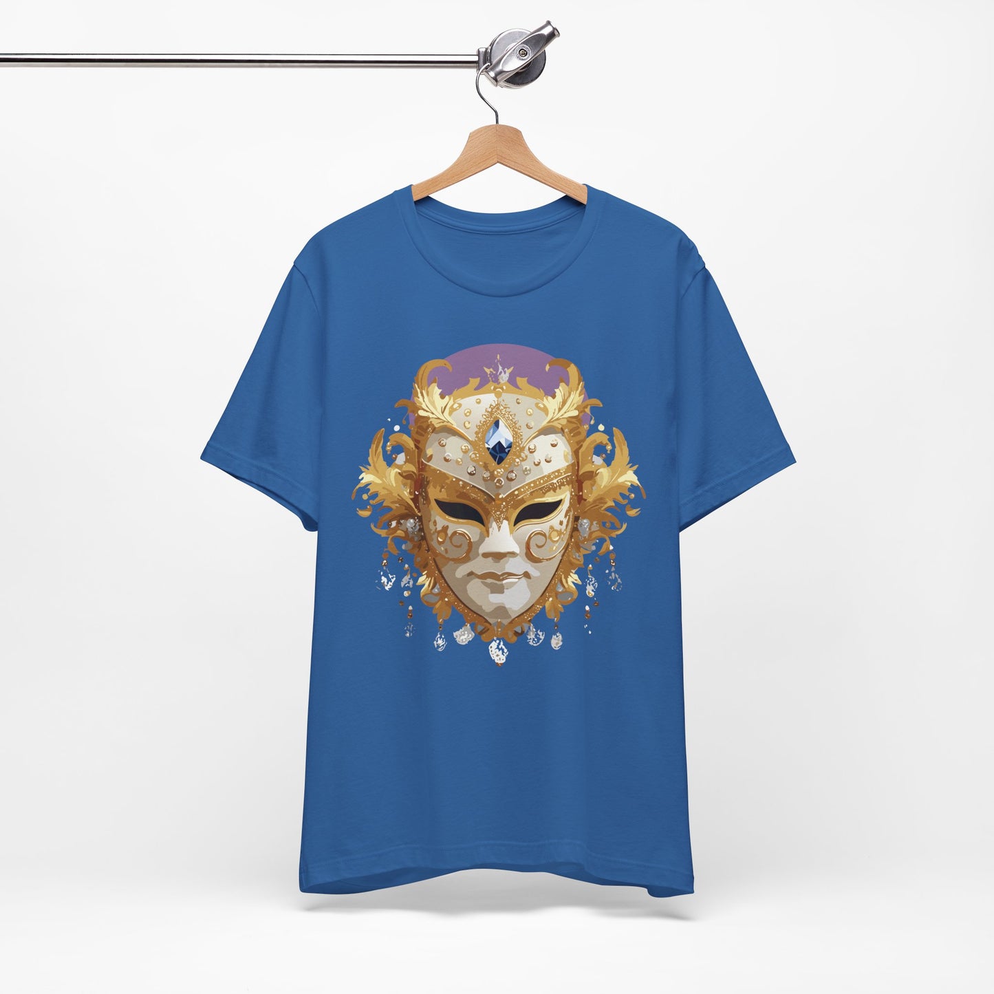 Mask Shirt, Shirt with Mask, Tee Shirt with Gold Face