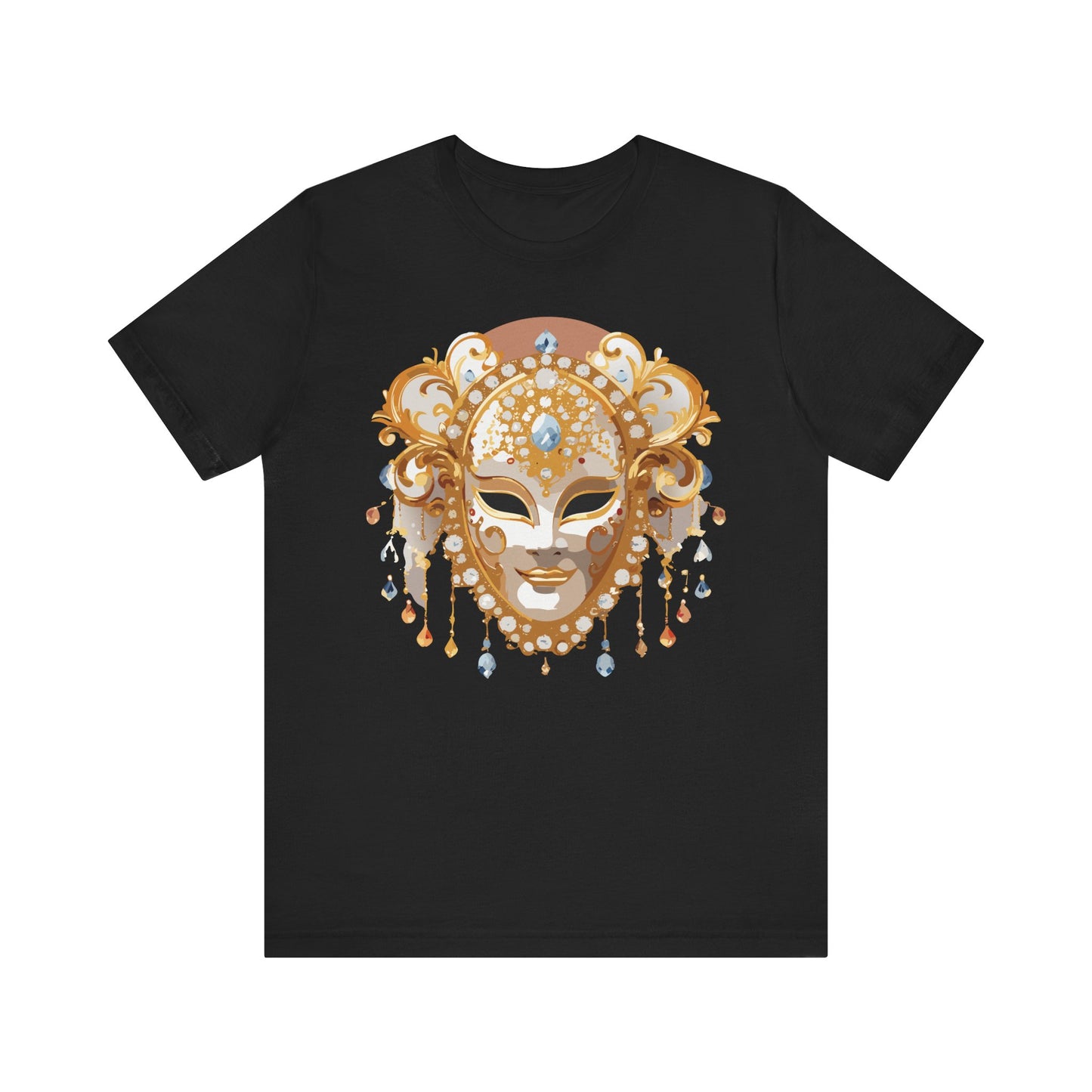 Mask Shirt, Shirt with Mask, Tee Shirt with Gold Face