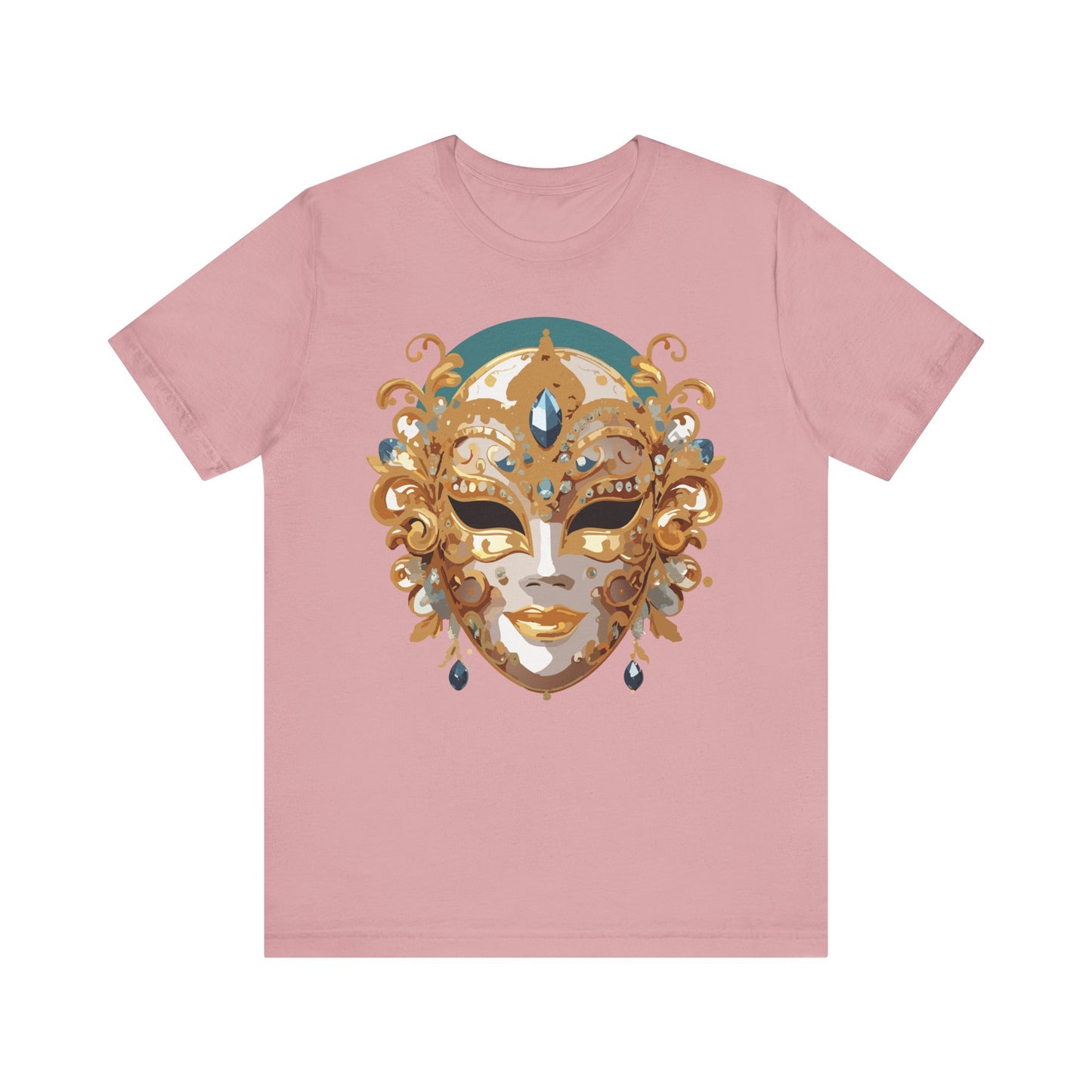 Mask Shirt, Shirt with Mask, Tee Shirt with Gold Face